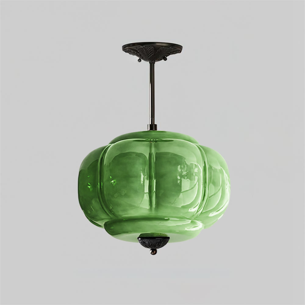 Jadeira | Jade Glass Ceiling Light with Brass Fittings | Dimmable Entryway Light Fixture