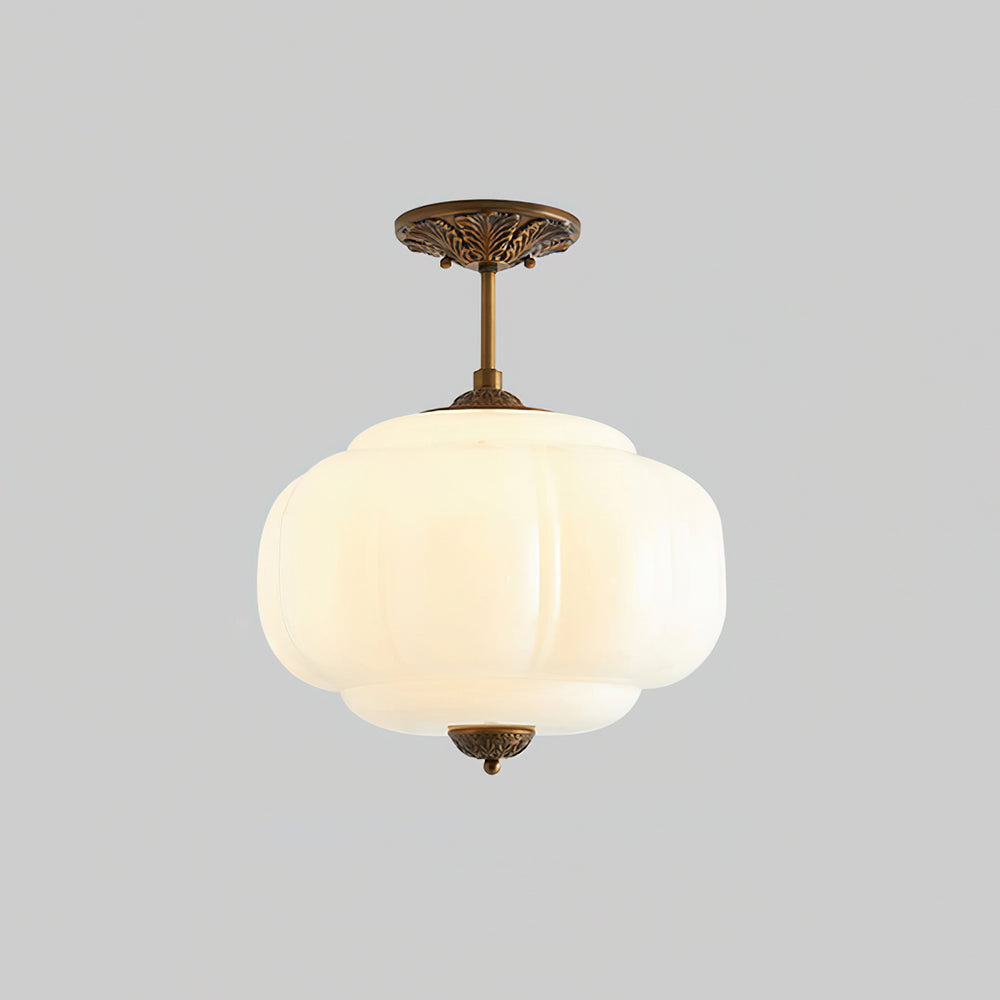 Jadeira | Jade Glass Ceiling Light with Brass Fittings | Dimmable Entryway Light Fixture
