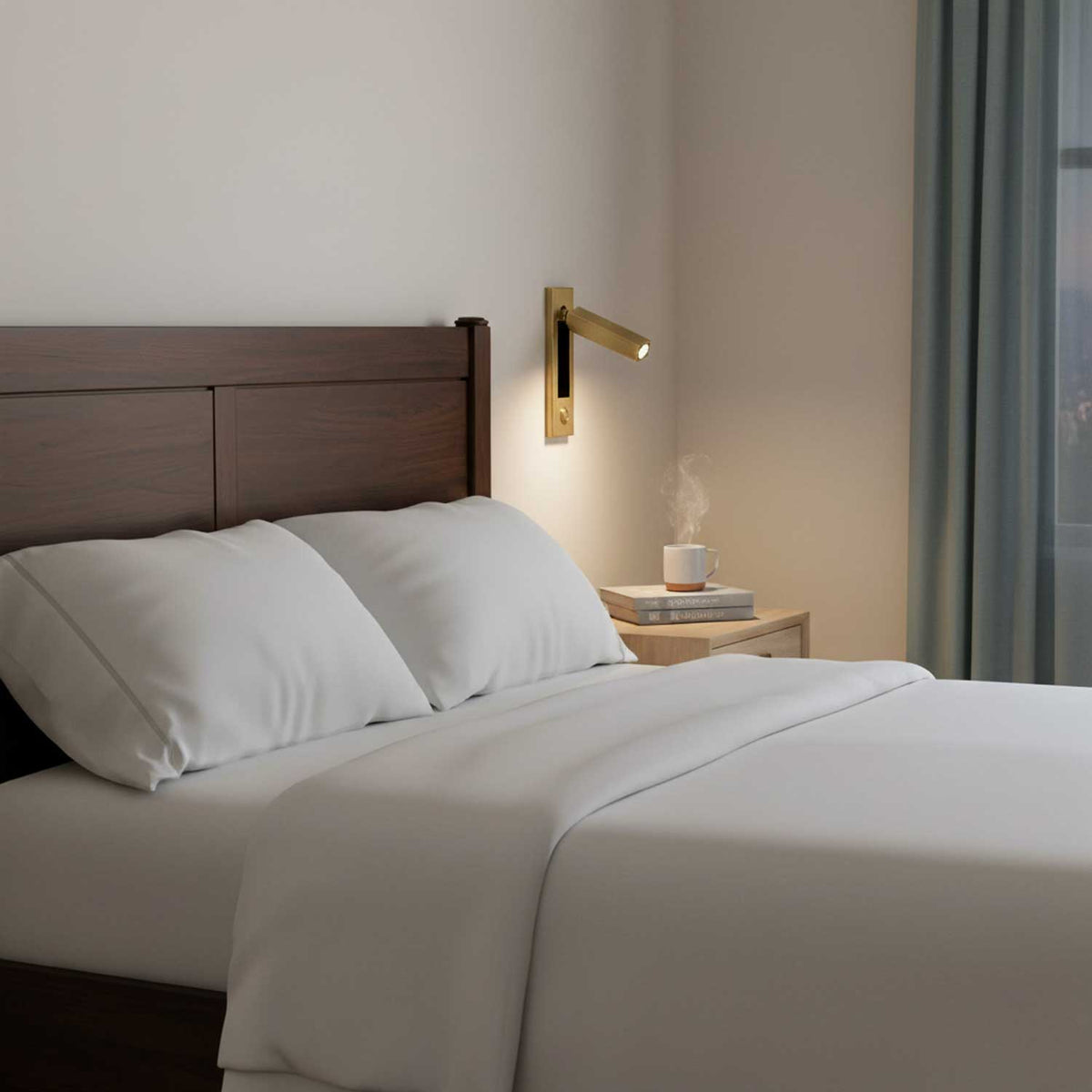 Nocturnis | Recessed LED Bedside Sconce with Adjustable Head | Reading Light for Bedroom