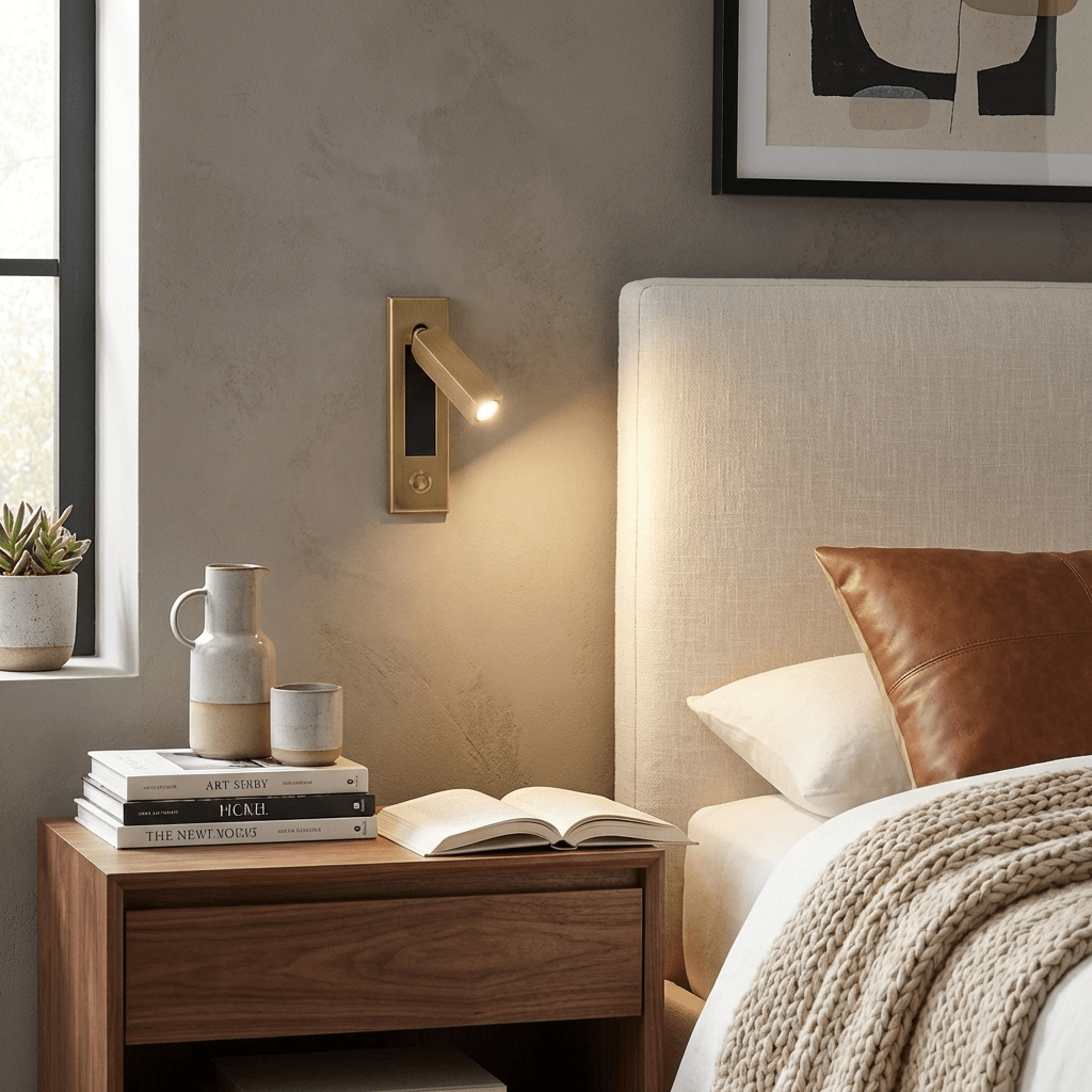 Nocturnis | Recessed LED Bedside Sconce with Adjustable Head | Reading Light for Bedroom