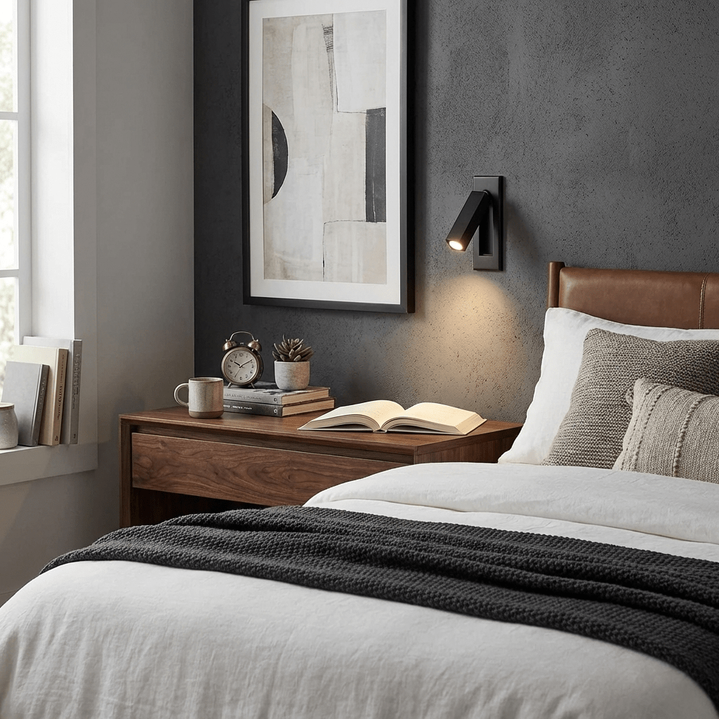 Nocturnis | Recessed LED Bedside Sconce with Adjustable Head | Reading Light for Bedroom