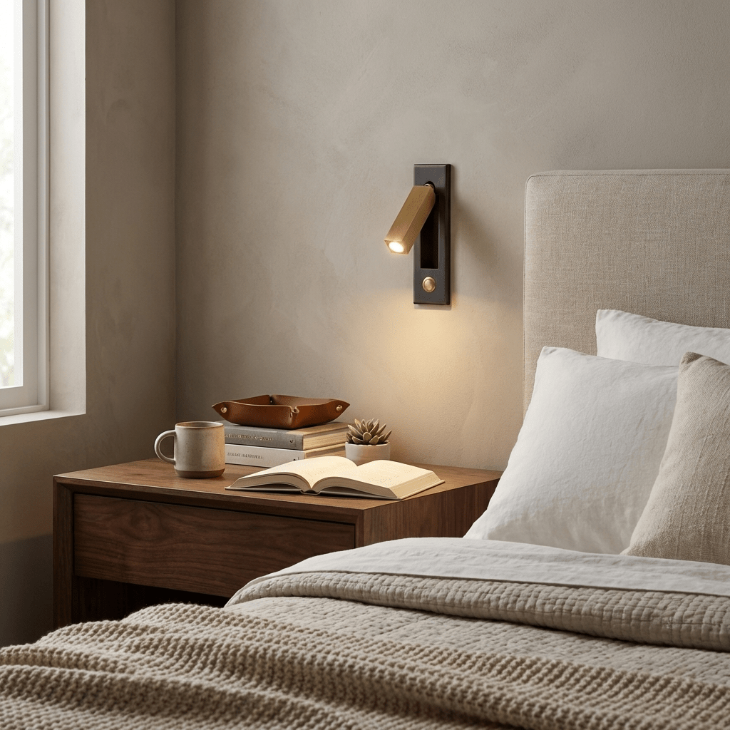 Nocturnis | Recessed LED Bedside Sconce with Adjustable Head | Reading Light for Bedroom