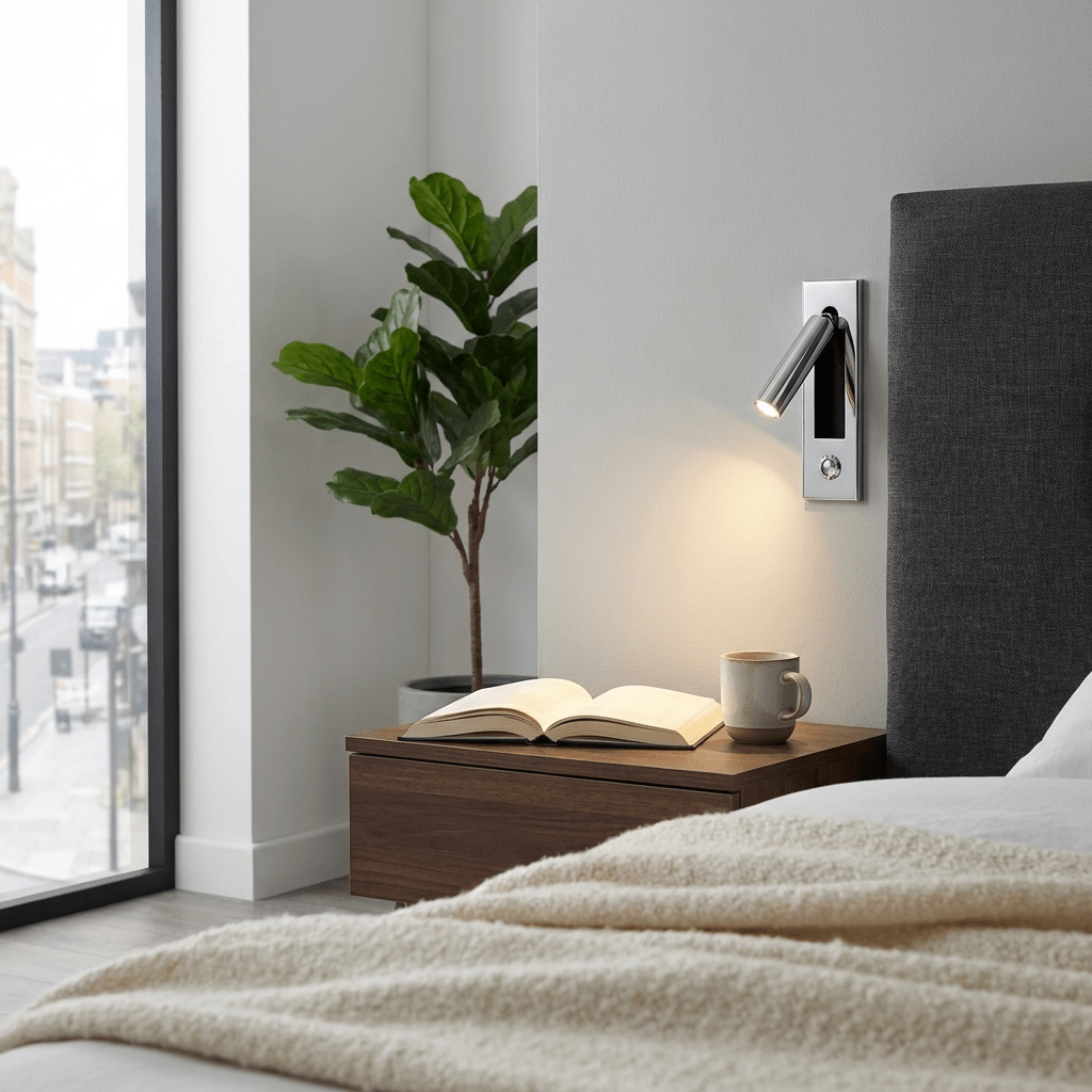 Nocturnis | Recessed LED Bedside Sconce with Adjustable Head | Reading Light for Bedroom