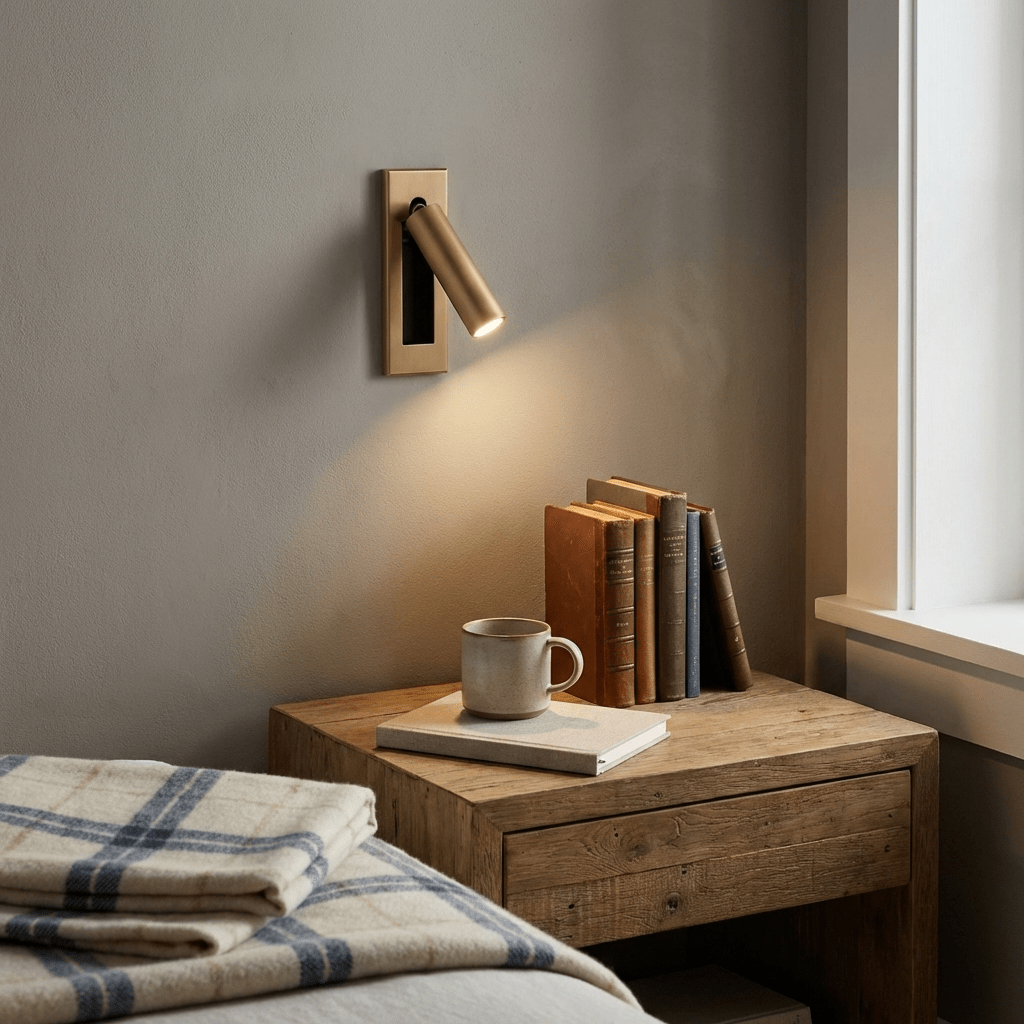 Nocturnis | Recessed LED Bedside Sconce with Adjustable Head | Reading Light for Bedroom