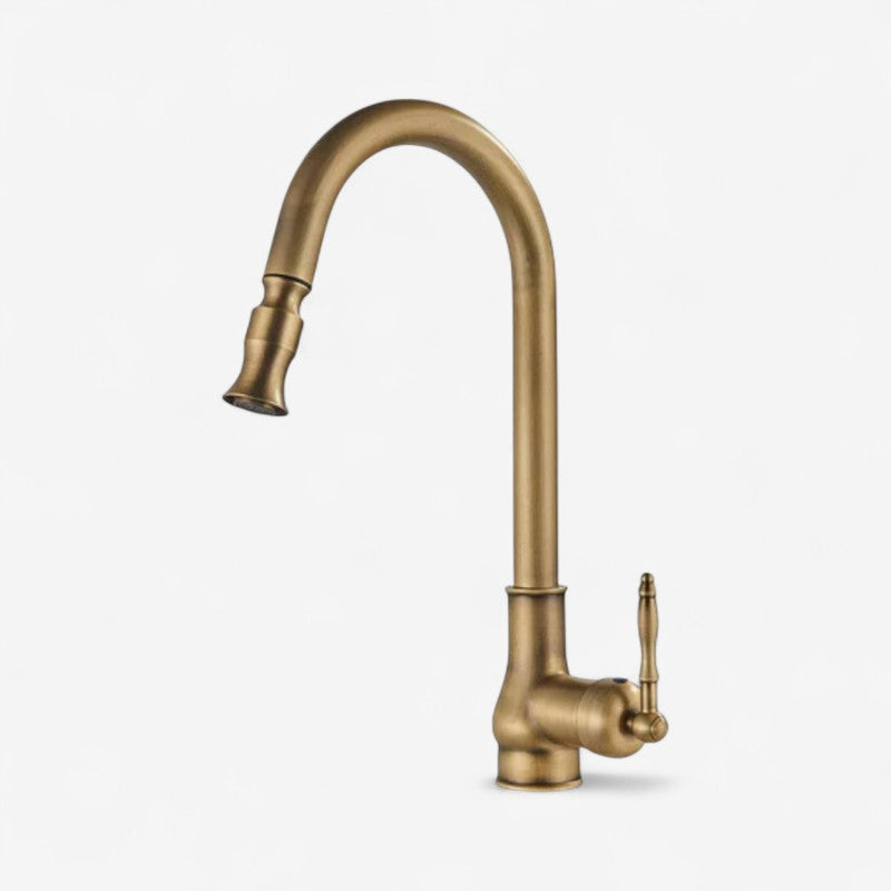 Antique Brass Kitchen Faucet Adjustable Modern Sink Tap