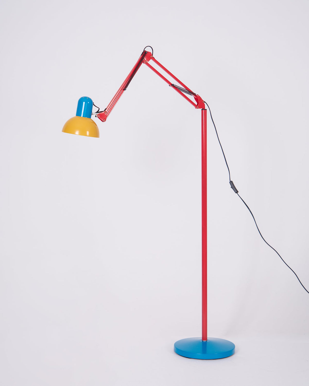 Memphis Style Arc Floor Lamp with Adjustable Arm | Bold Color Block Light