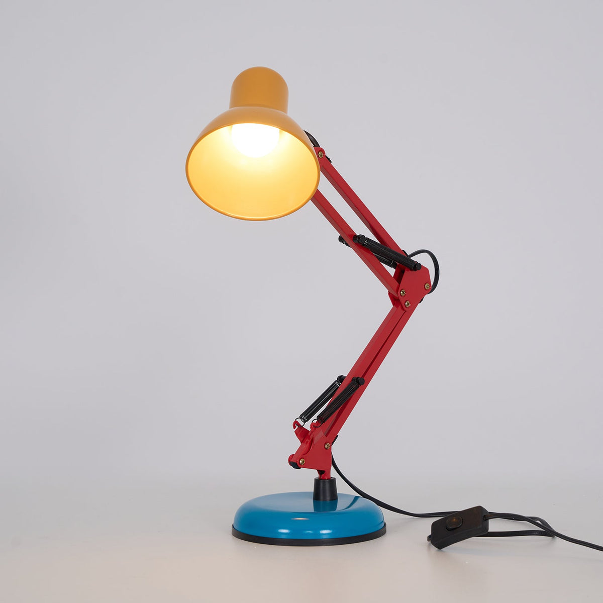 Primo | Memphis Style Adjustable Arm Table Lamp with Color Block Design for Desk Reading