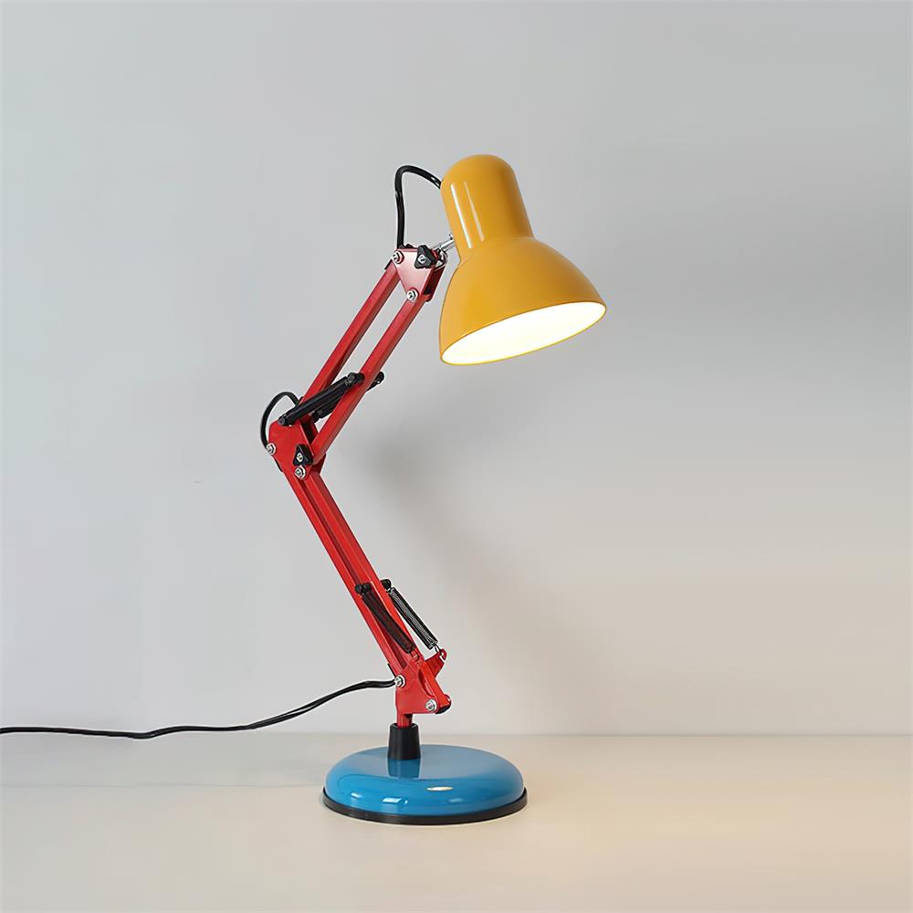 Primo | Memphis Style Adjustable Arm Table Lamp with Color Block Design for Desk Reading
