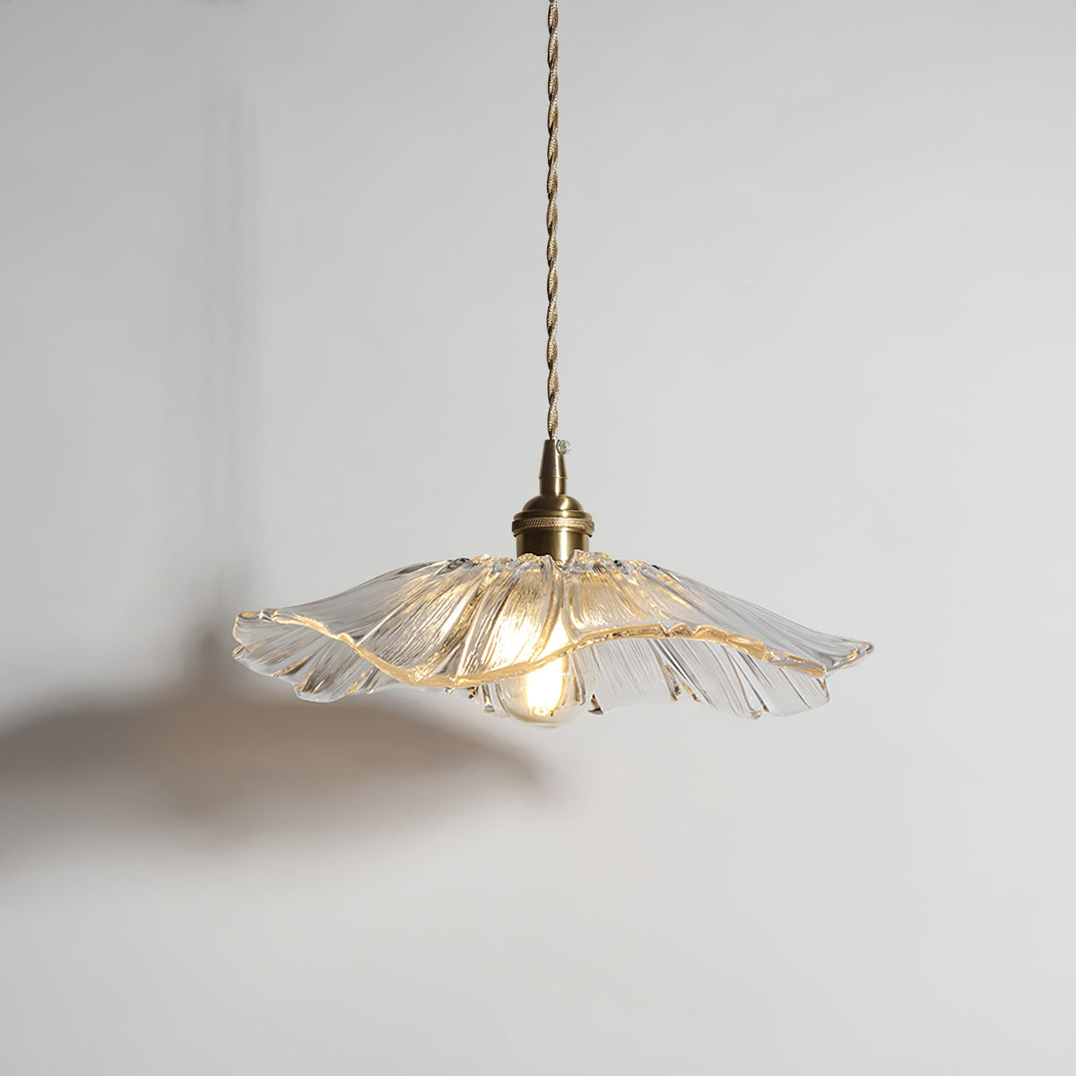 Posy | Plug In Pendant Light with Flower Glass Shade | Dimmable Hanging Lamp for Bedroom