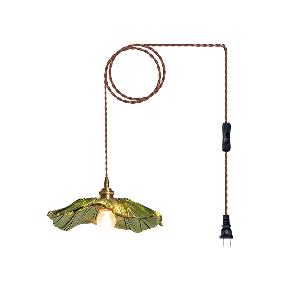 Posy | Plug In Pendant Light with Flower Glass Shade | Dimmable Hanging Lamp for Bedroom