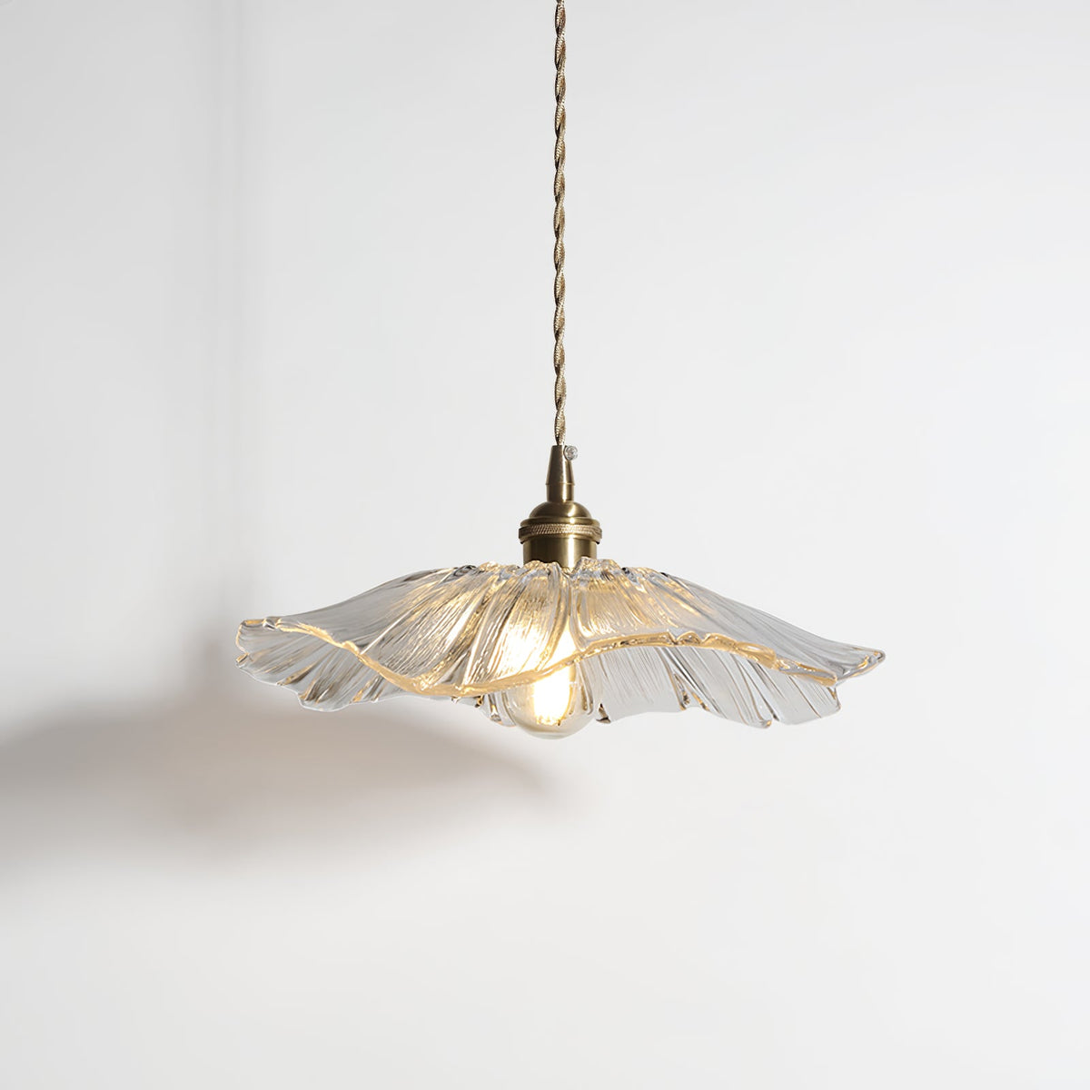 Posy | Plug In Pendant Light with Flower Glass Shade | Dimmable Hanging Lamp for Bedroom