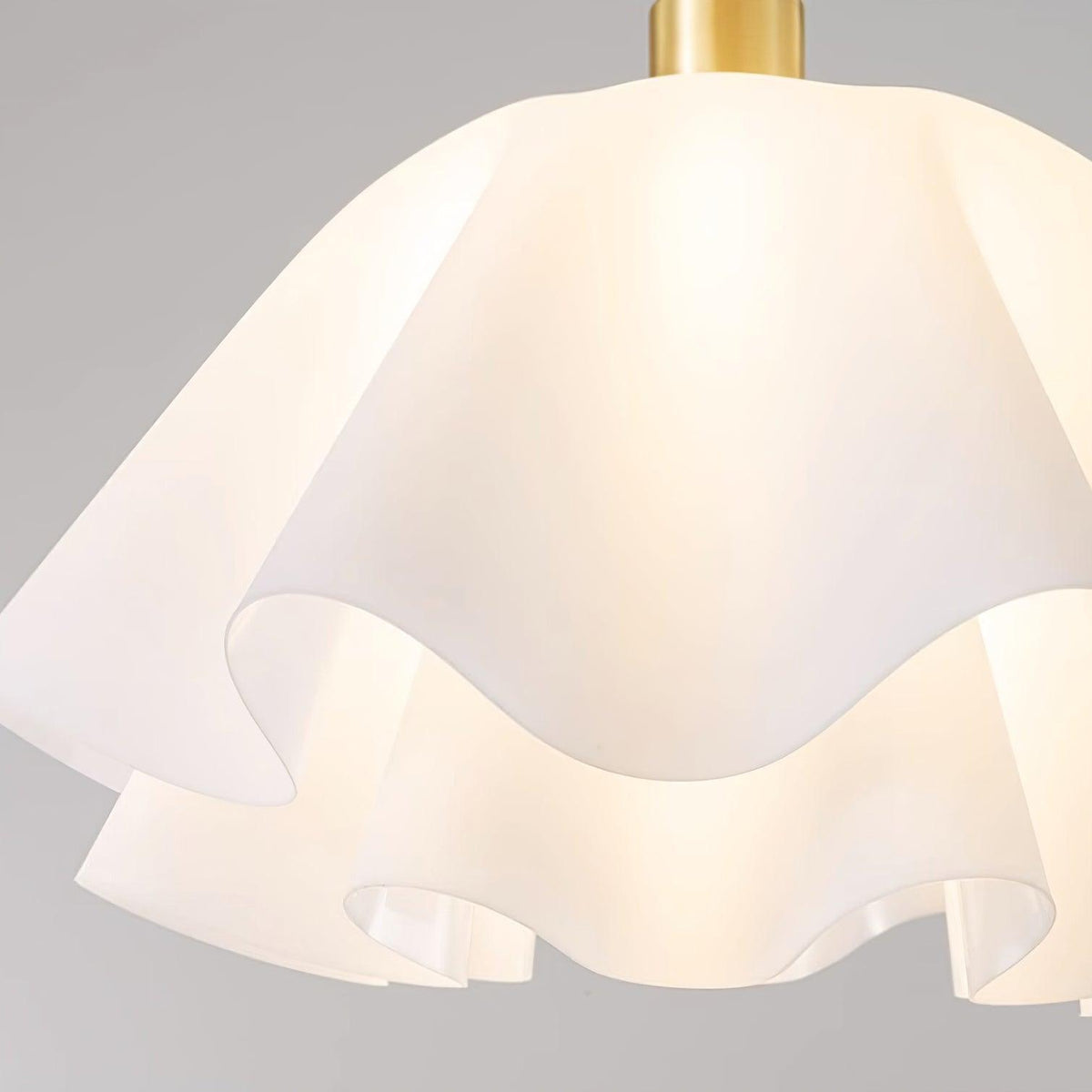 Gilda | Mid-Century Pleated Ceiling Light with Brass Body, Dimmable Fixture for Hallways