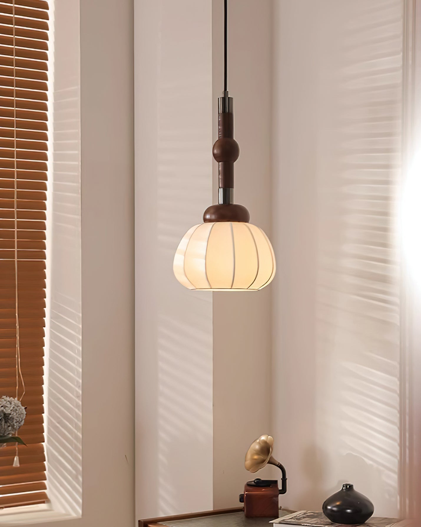 Silk Pendant Light Luxury Ceiling Hanging Lamp for Living Room