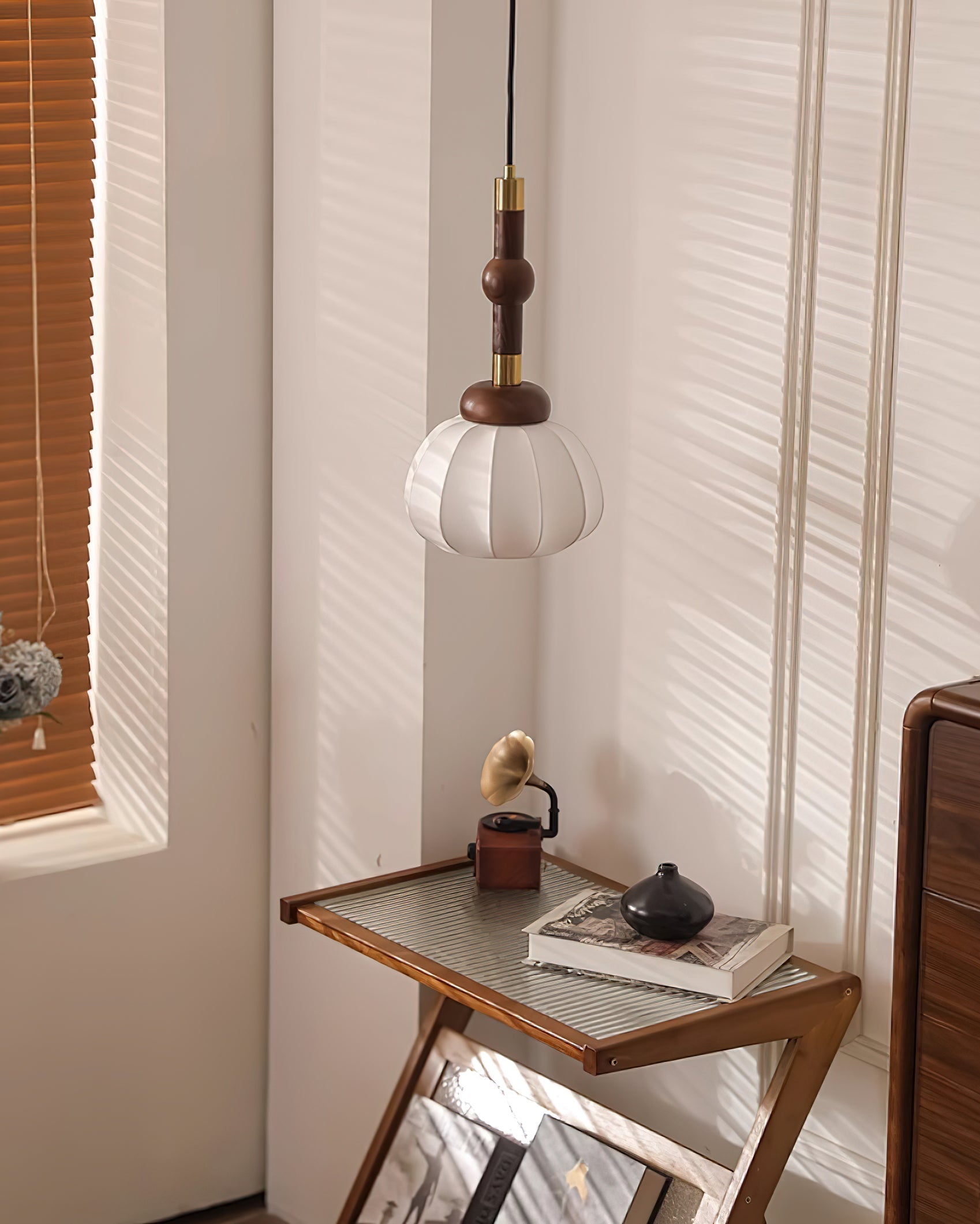 Silk Pendant Light Luxury Ceiling Hanging Lamp for Living Room