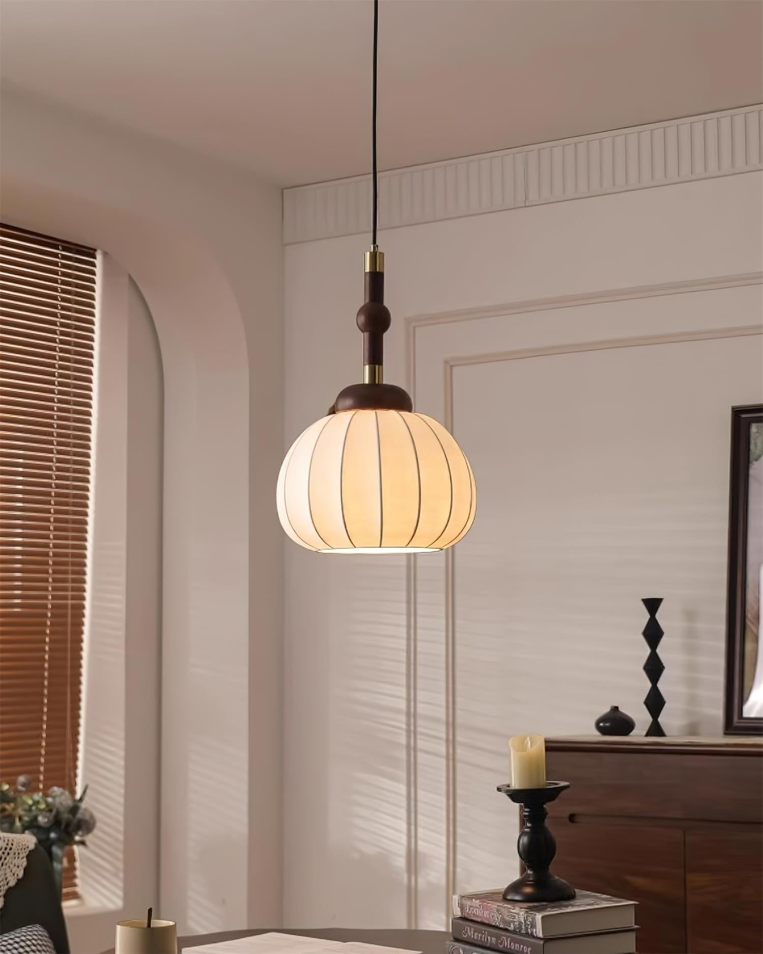 Silk Pendant Light Luxury Ceiling Hanging Lamp for Living Room