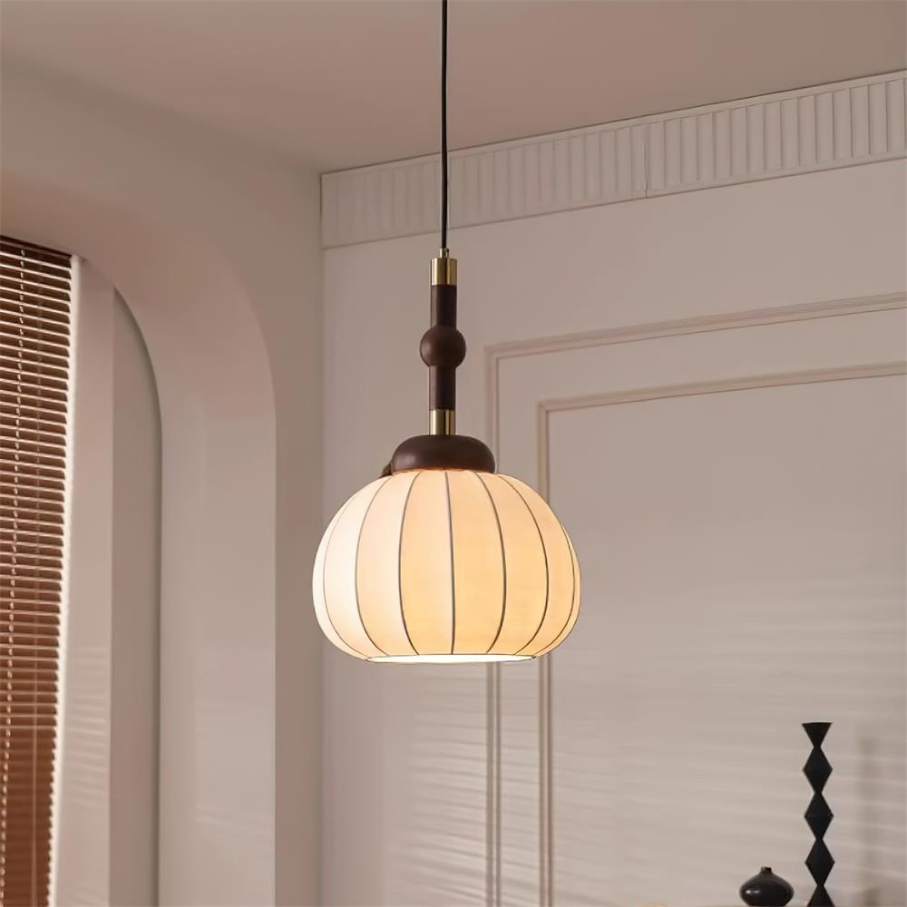 Silk Pendant Light Luxury Ceiling Hanging Lamp for Living Room