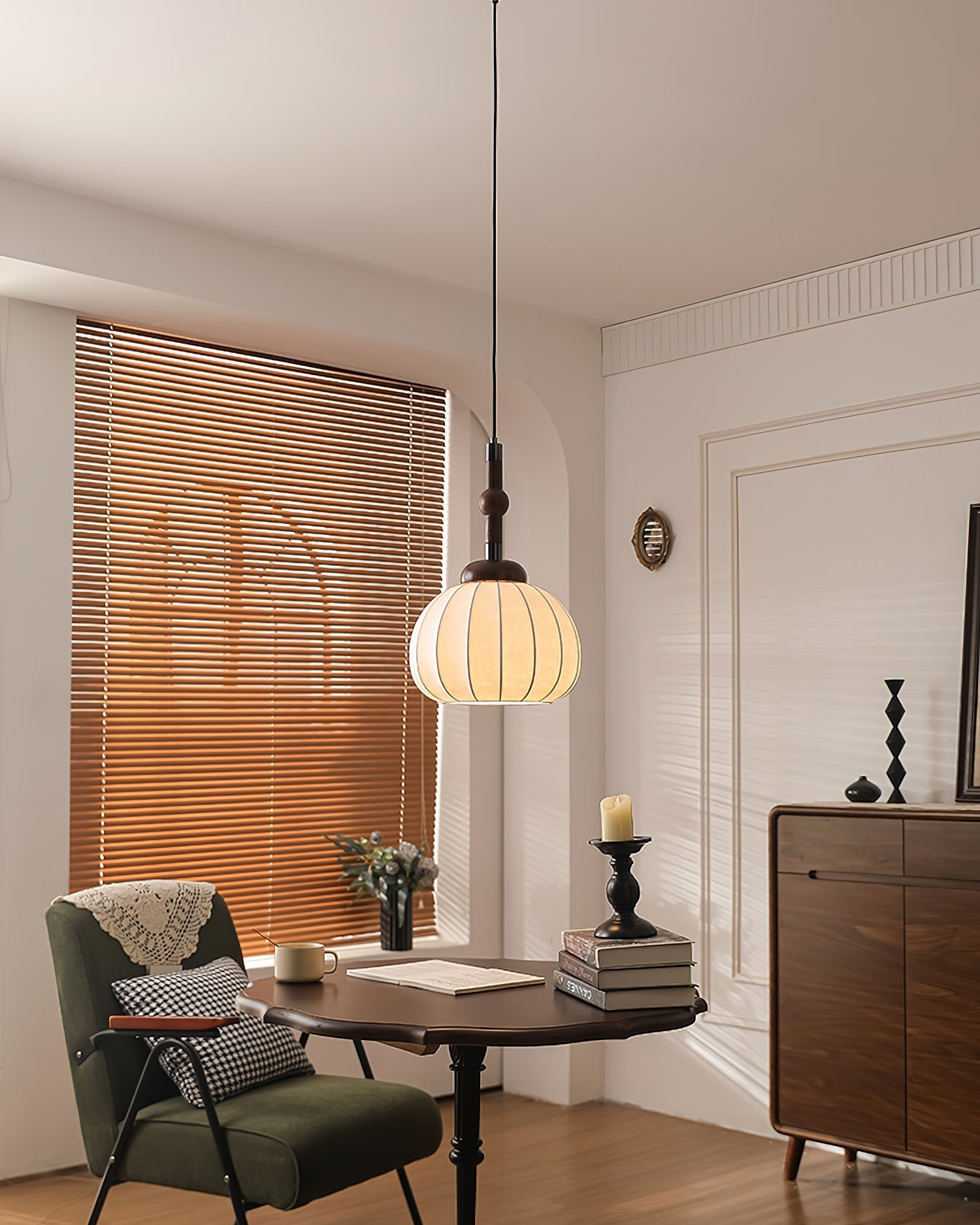 Silk Pendant Light Luxury Ceiling Hanging Lamp for Living Room