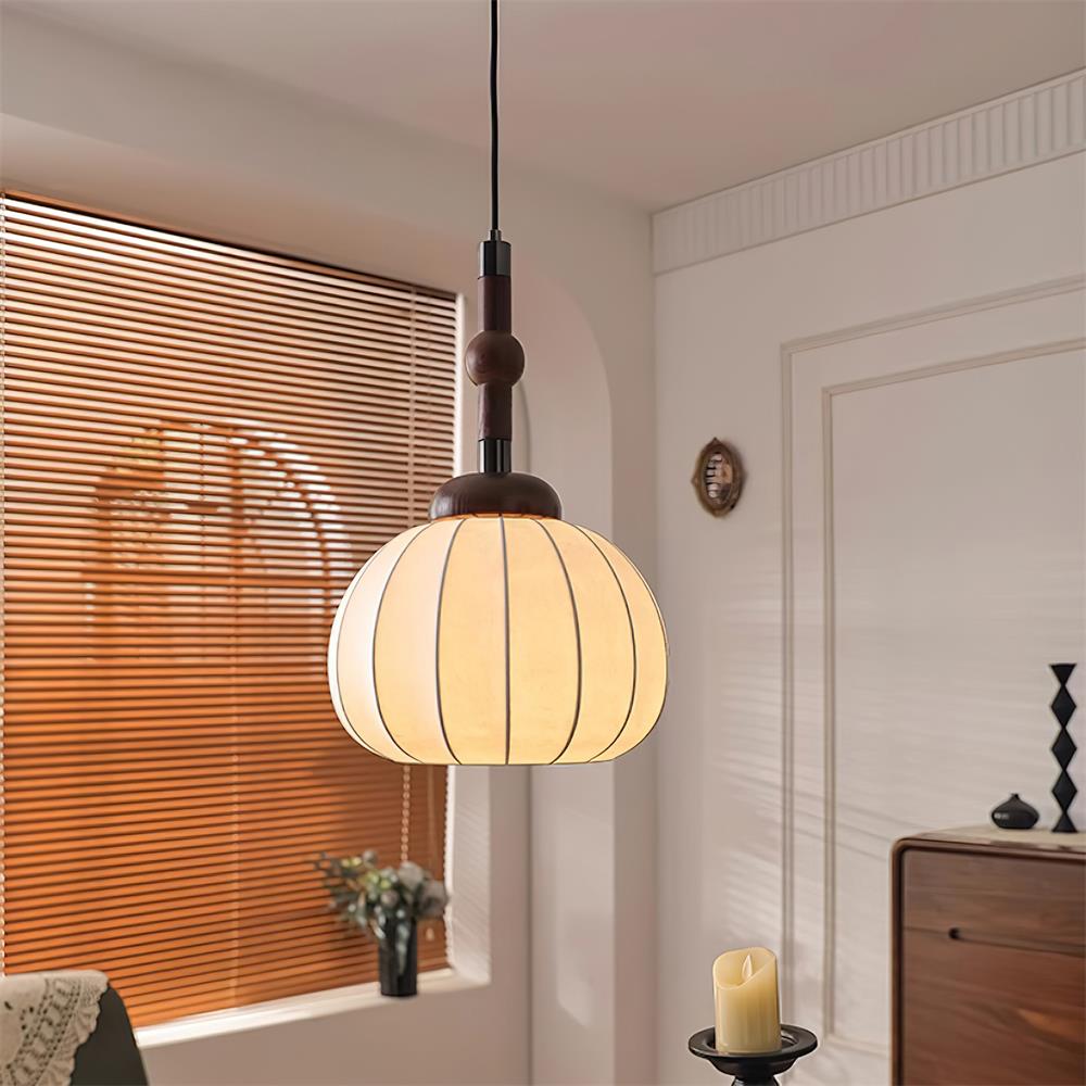 Silk Pendant Light Luxury Ceiling Hanging Lamp for Living Room