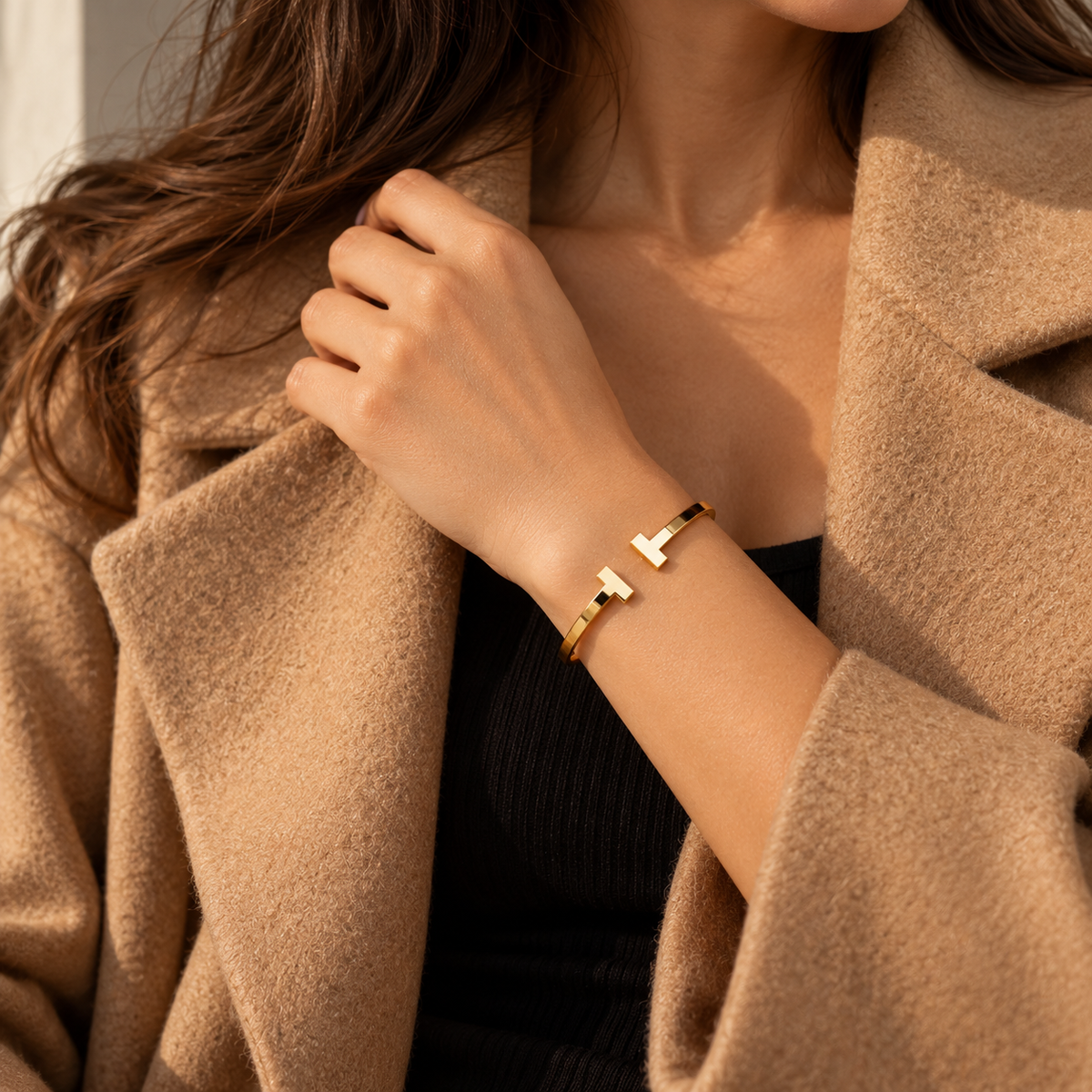 18K Gold-Plated Cuff Bracelet | Minimalist Open-Style Design for Elegant Everyday Wear