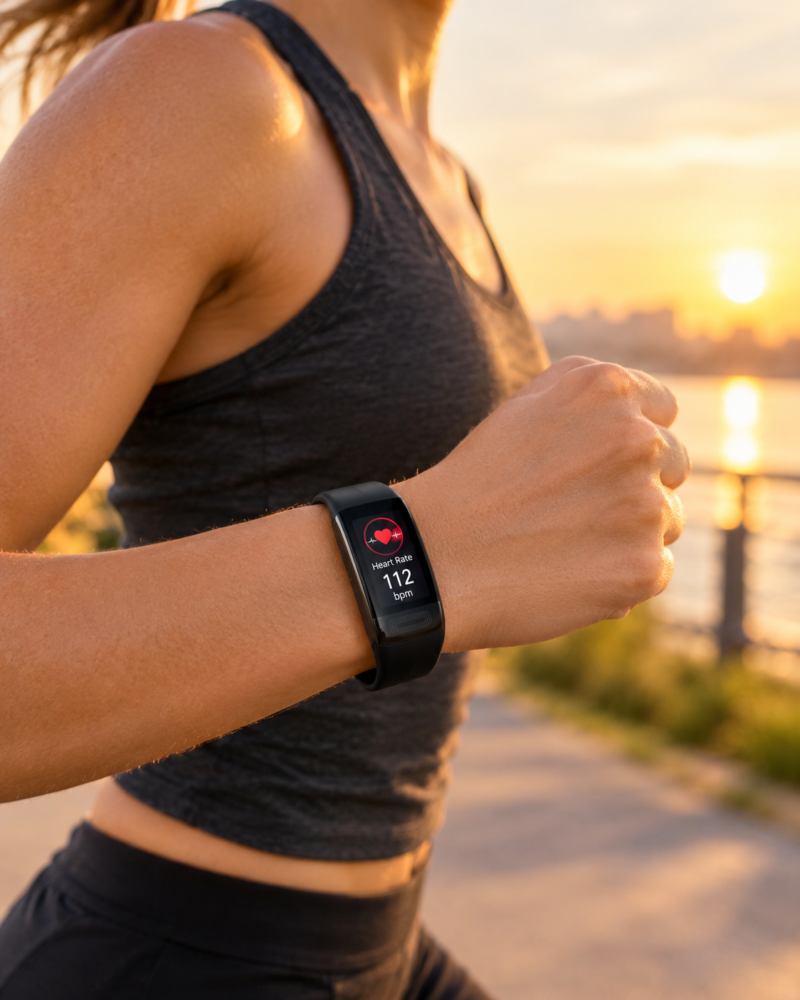 Smartwatch with Heart Rate and Sleep Tracking | Bluetooth Silicone Band Fitness Tracker