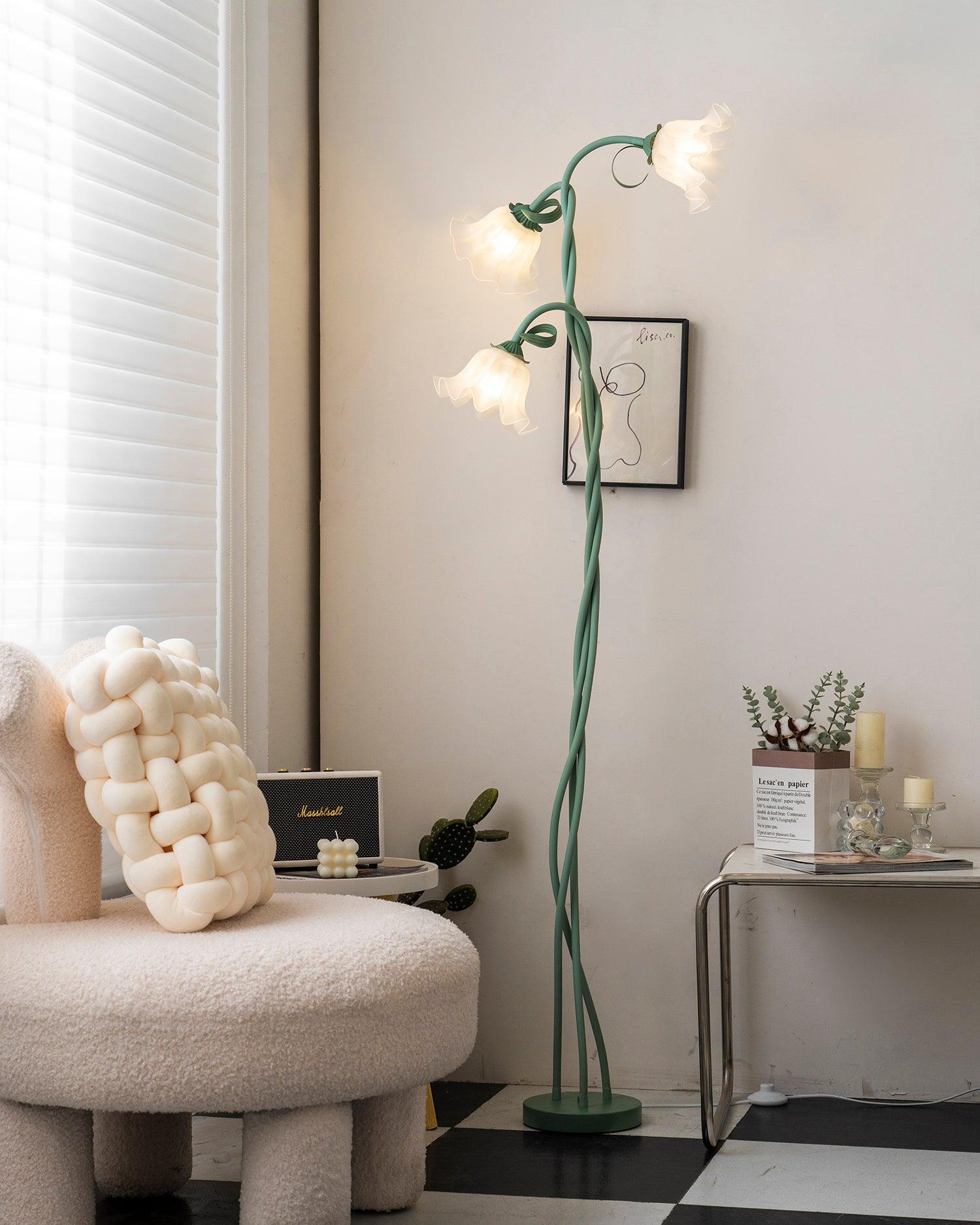Calla Flower Floor Lamp Matte Green
