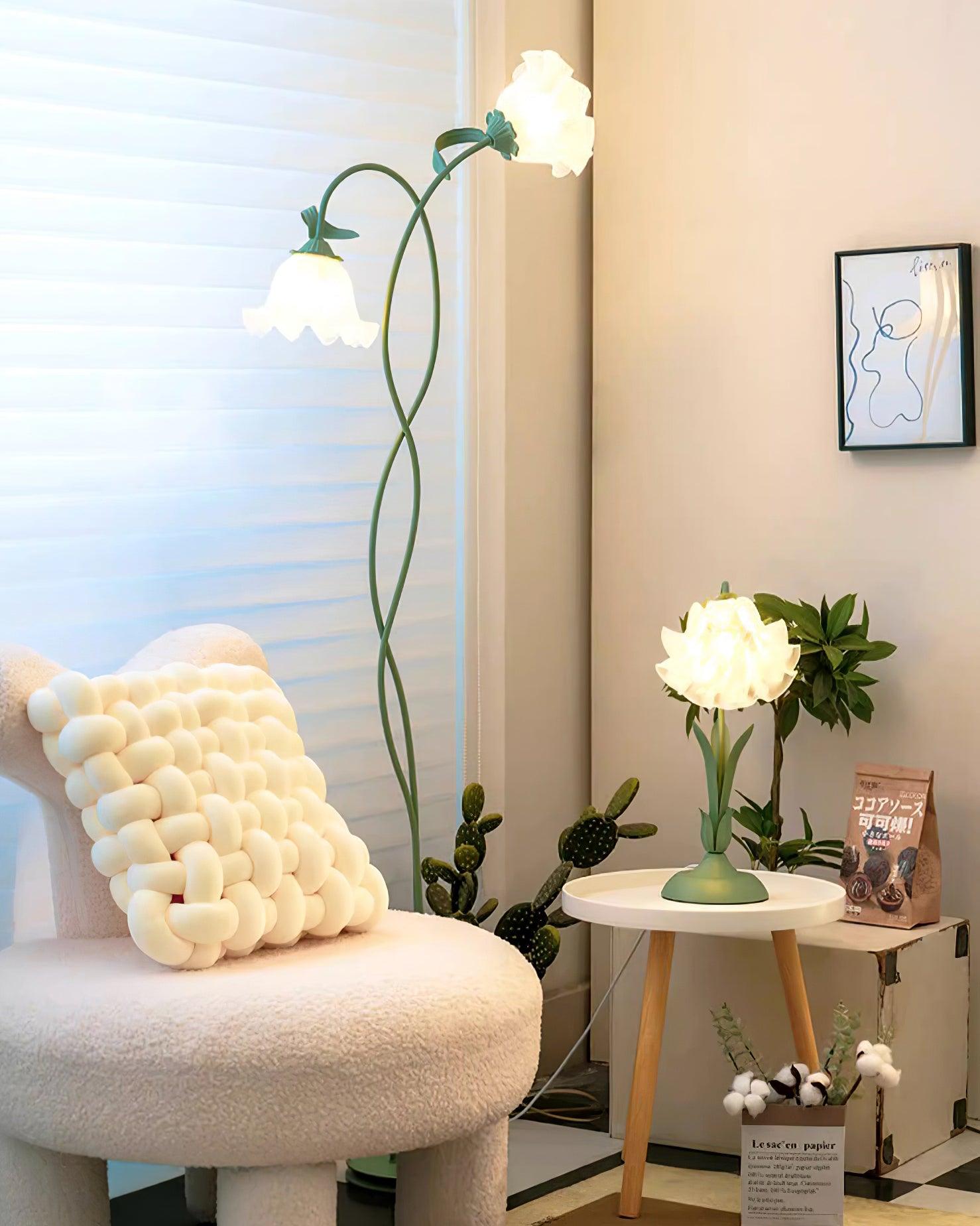 Calla Flower Floor Lamp Matte Green