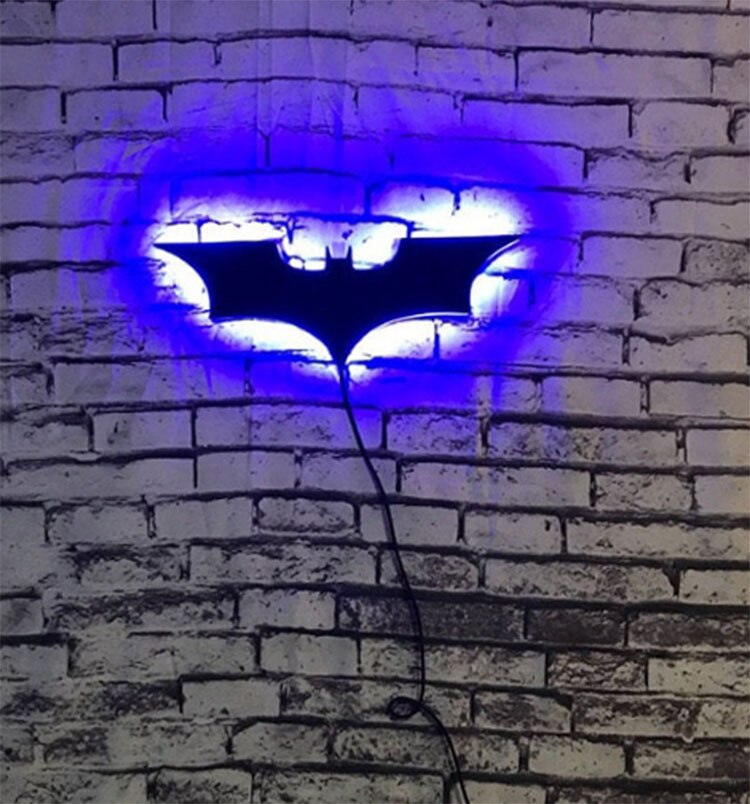 Batman LED Wall Light Dimmable Color Changing Remote Control Lamp