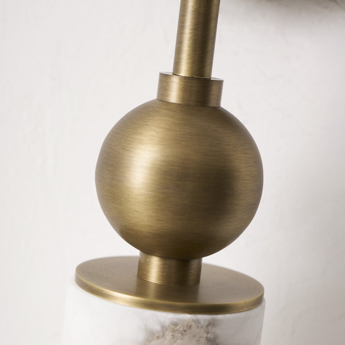 Natural Alabaster Wall Sconce with Brass Hardware | Warm Glow Bedside Light