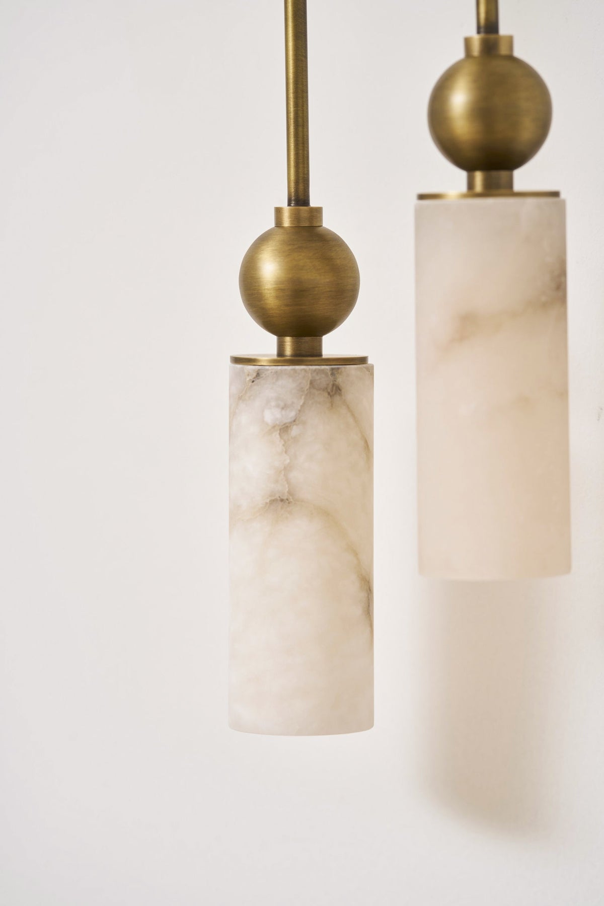 Natural Alabaster Wall Sconce with Brass Hardware | Warm Glow Bedside Light
