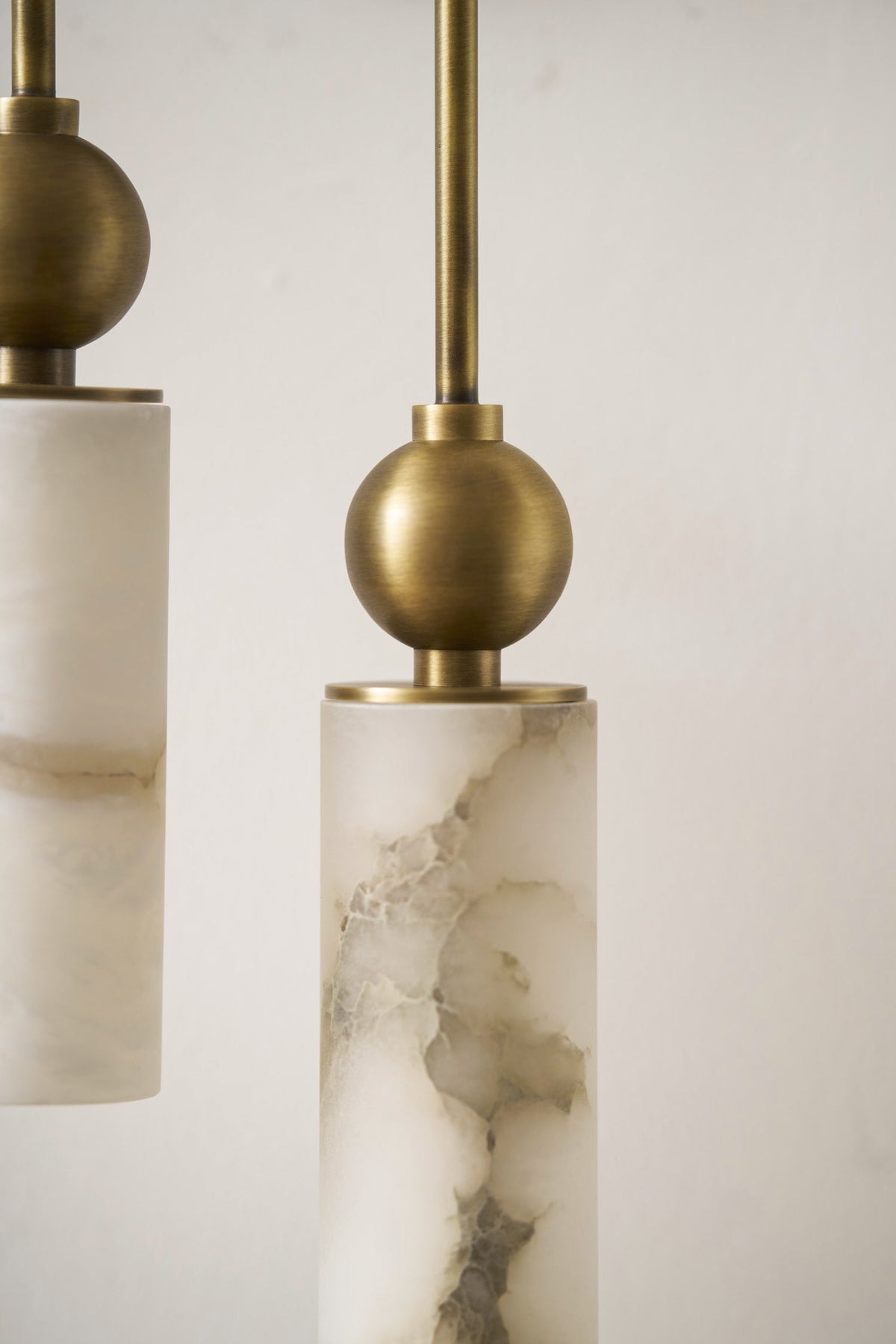 Natural Alabaster Wall Sconce with Brass Hardware | Warm Glow Bedside Light