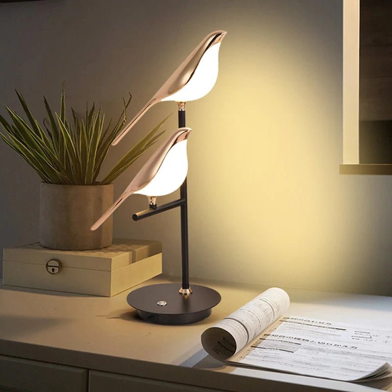 Gold Bird Table Lamp Modern LED Decorative Desk Lamp