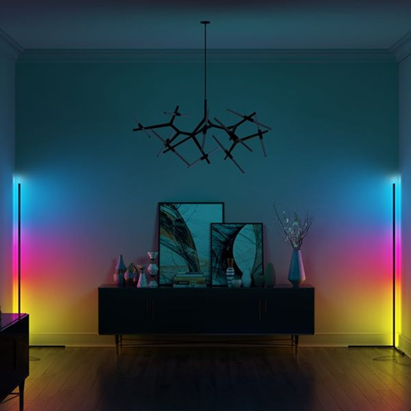 LED Corner Floor Lamp RGB Dimmable Modern Standing Lamp with Remote