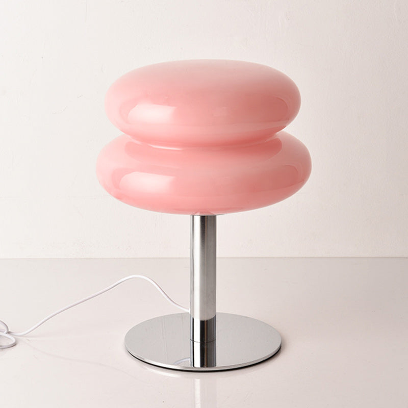 Bombolo | Cordless Mushroom Glass Table Lamp with Touch Control | Retro Glow for Bedside