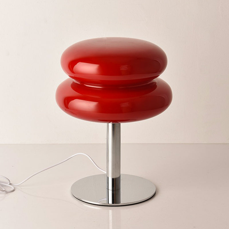 Bombolo | Cordless Mushroom Glass Table Lamp with Touch Control | Retro Glow for Bedside