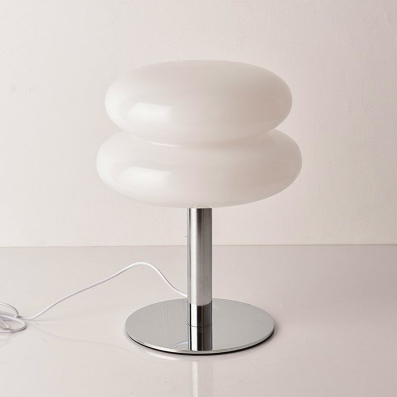 Bombolo | Cordless Mushroom Glass Table Lamp with Touch Control | Retro Glow for Bedside