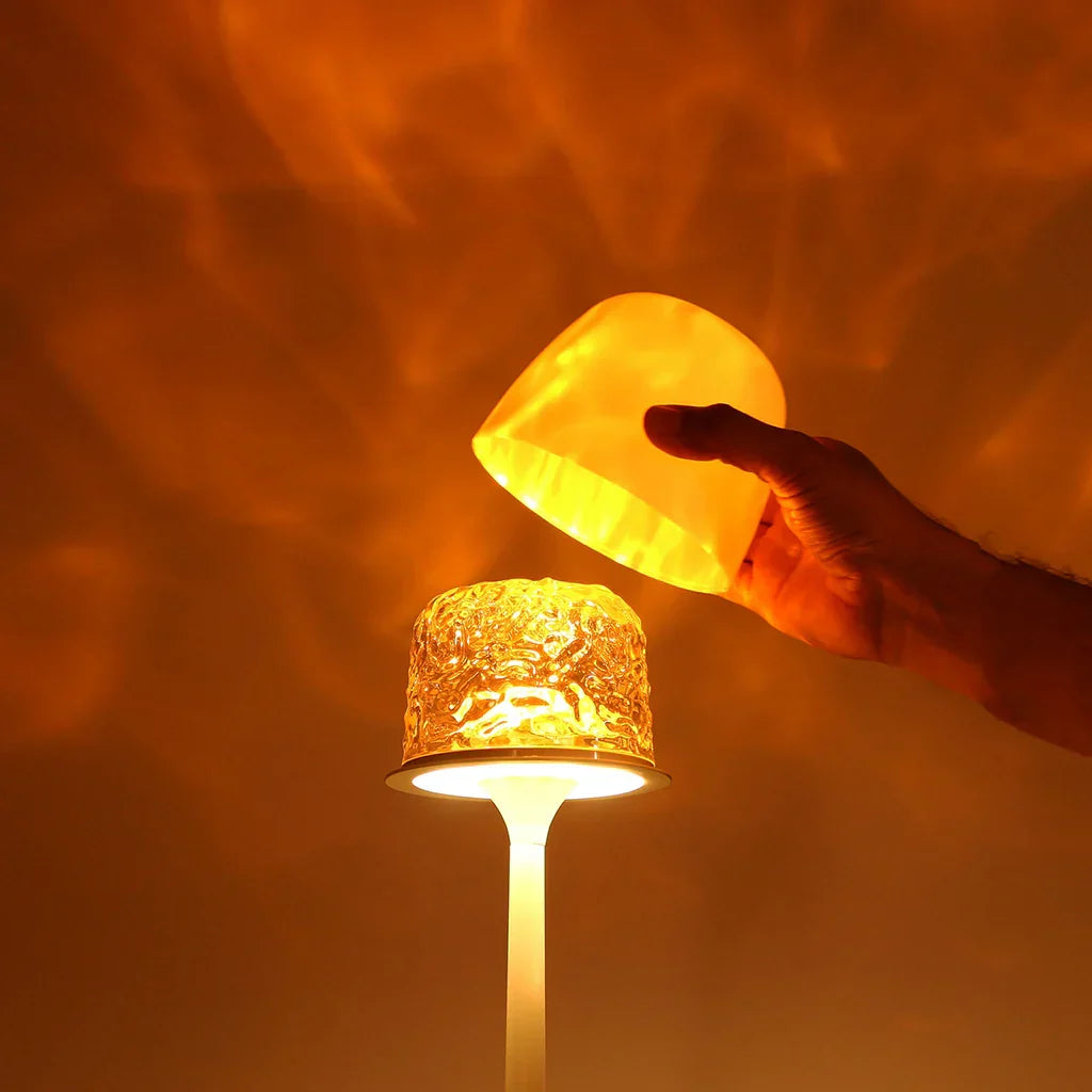 Aurora Borealis Table Lamp with Remote and Sleep Timer | Rechargeable Night Light