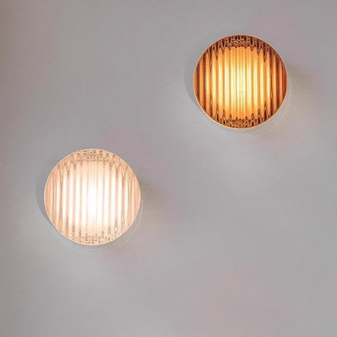 Textured Acrylic Wall Sconce with Dimmable LED Option | Dimple or Ripple Shade Light