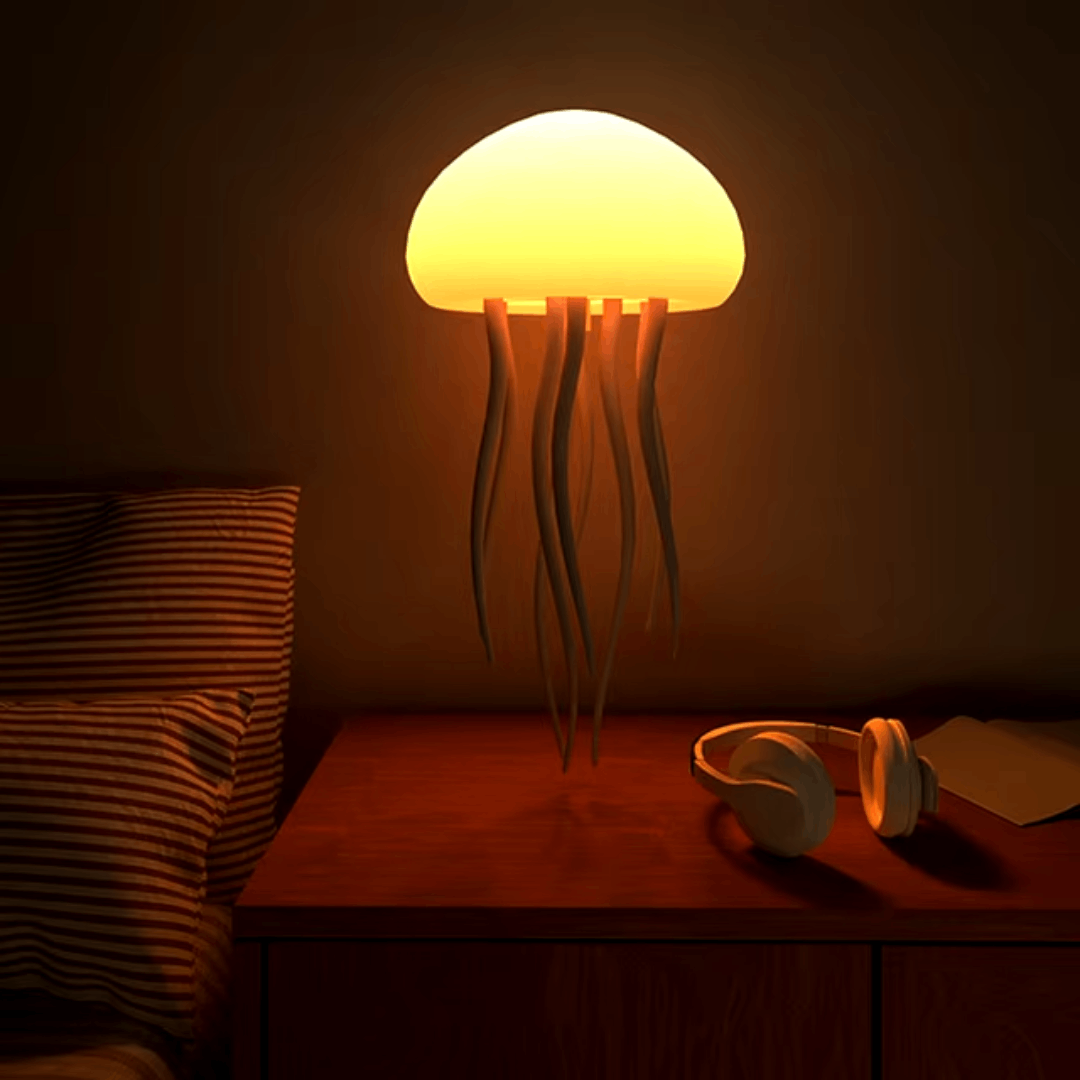 LED Jellyfish Aquarium Lamp with Moving Jellyfish – RGB Color Changing Night Light