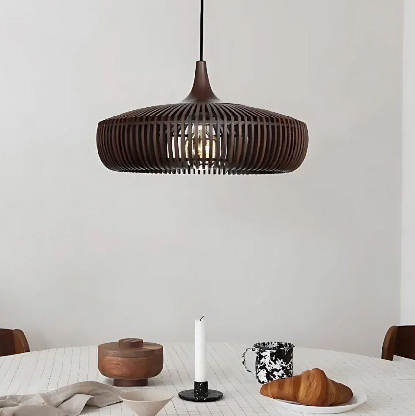 Japandi Wooden Pendant Light Modern Scandinavian Ceiling Lamp
