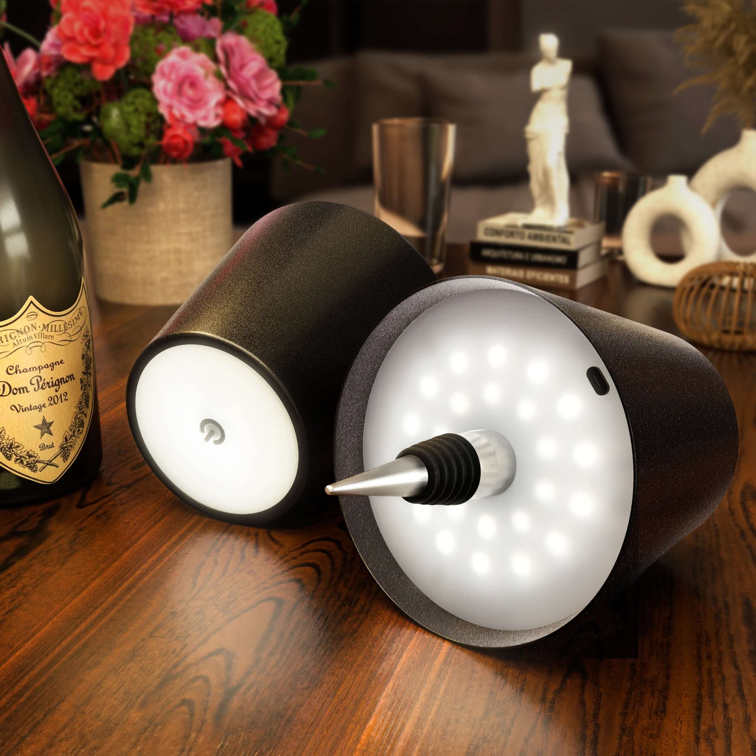 Rechargeable LED Bottle Lamp Wireless Wine Bottle Light USB-C
