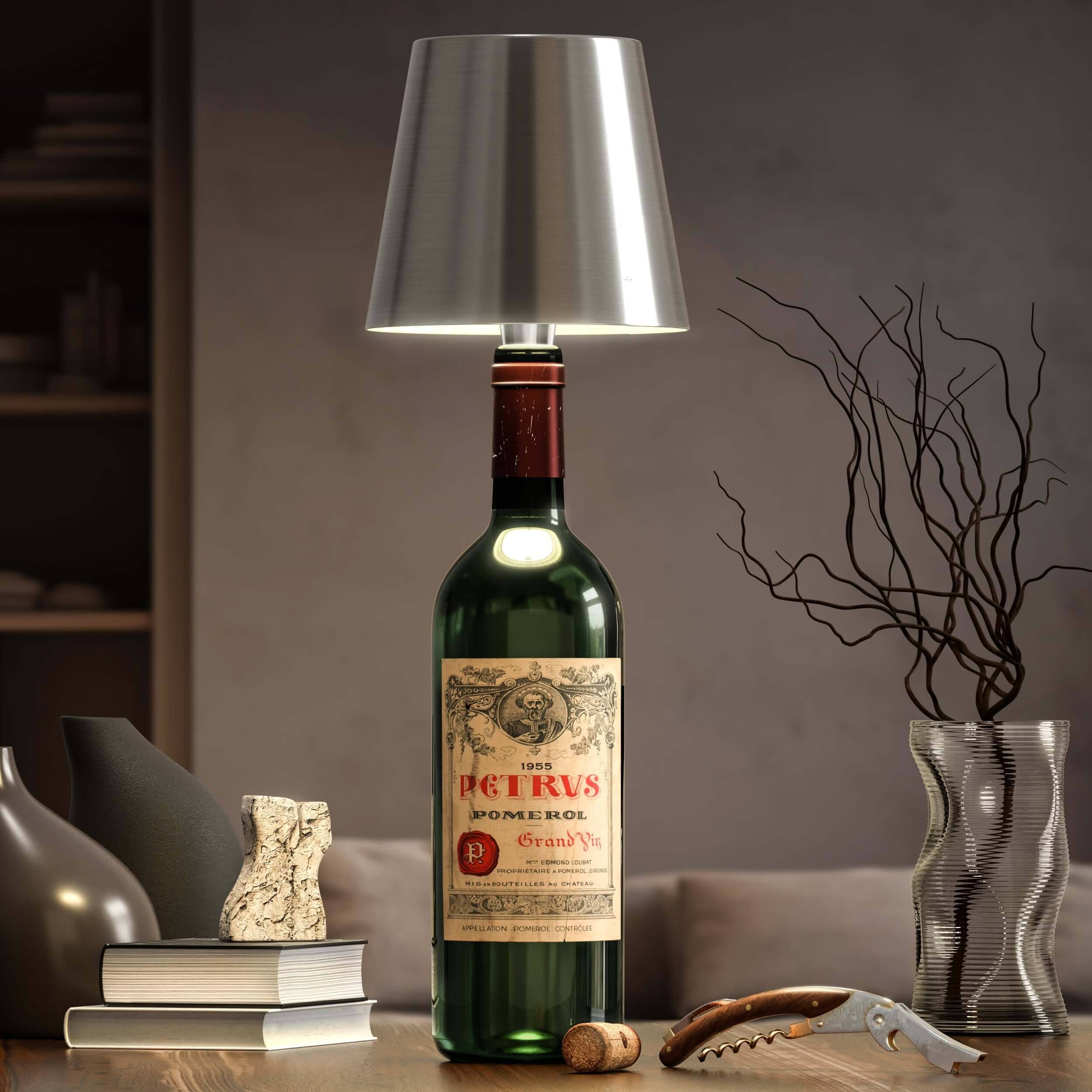 Rechargeable LED Bottle Lamp Wireless Wine Bottle Light USB-C