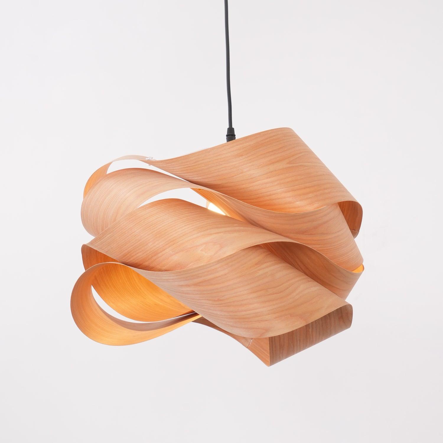 Wood Pendant Light Modern Wooden Hanging Ceiling Lamp Fixture