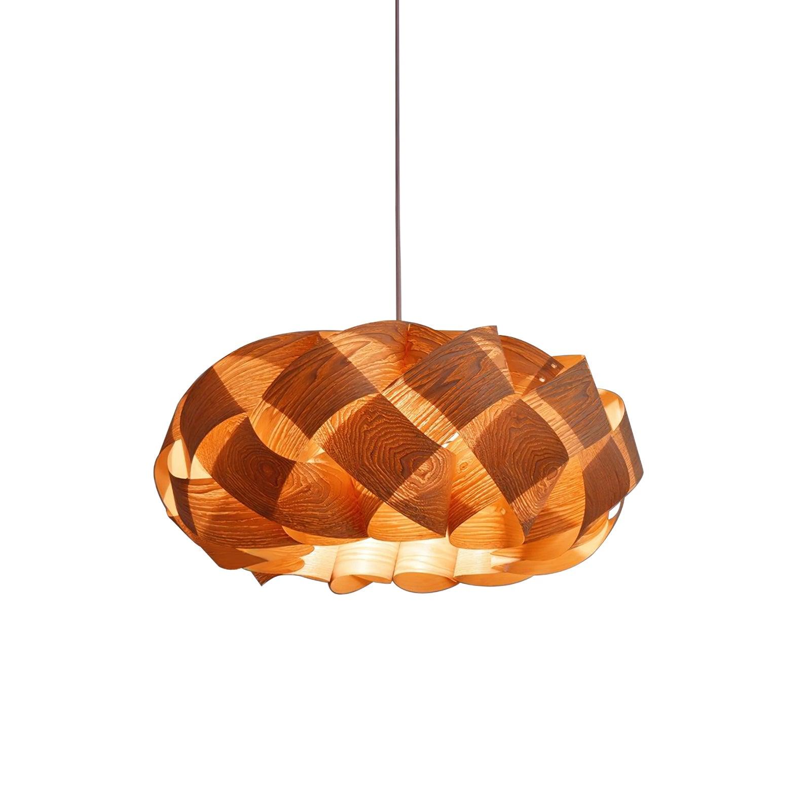 Wood Pendant Light Modern Wooden Hanging Ceiling Lamp Fixture