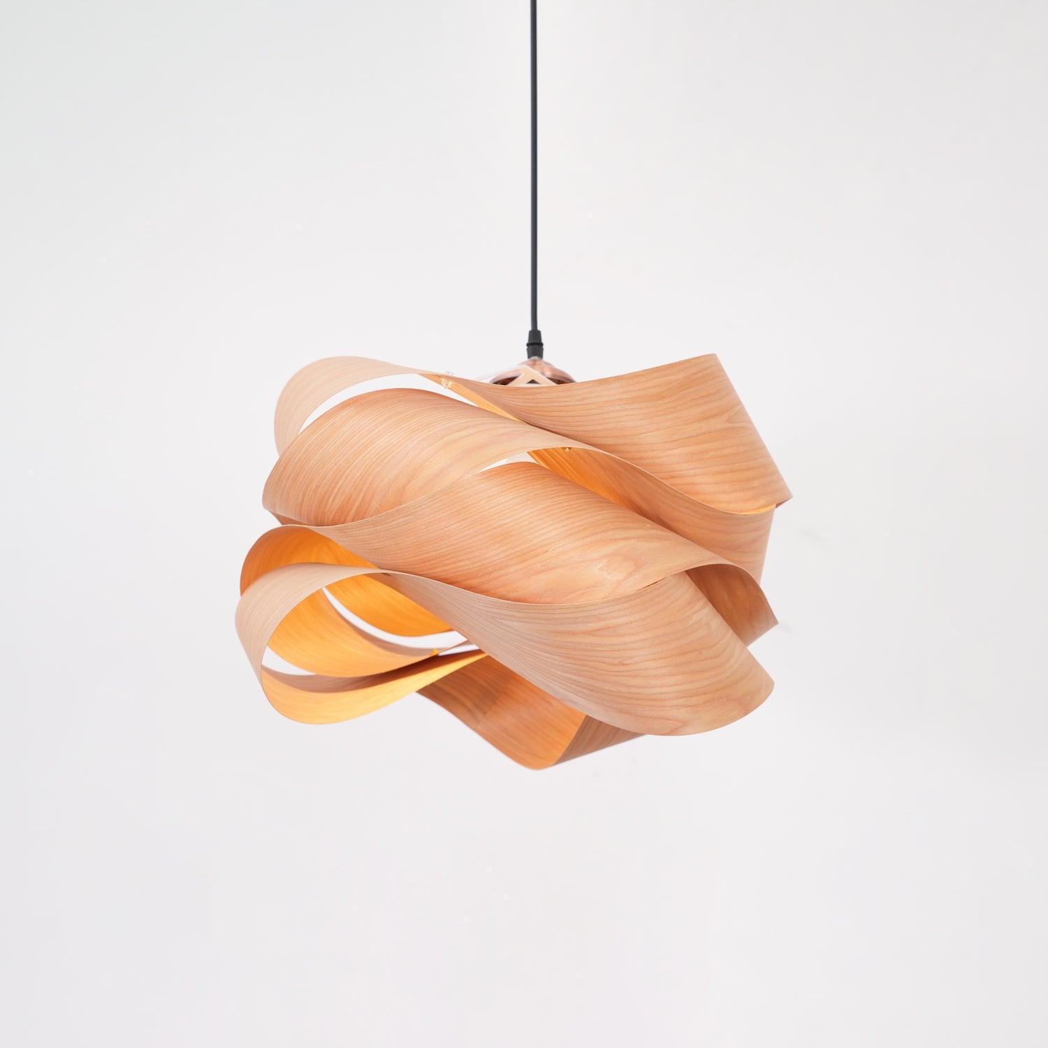 Wood Pendant Light Modern Wooden Hanging Ceiling Lamp Fixture