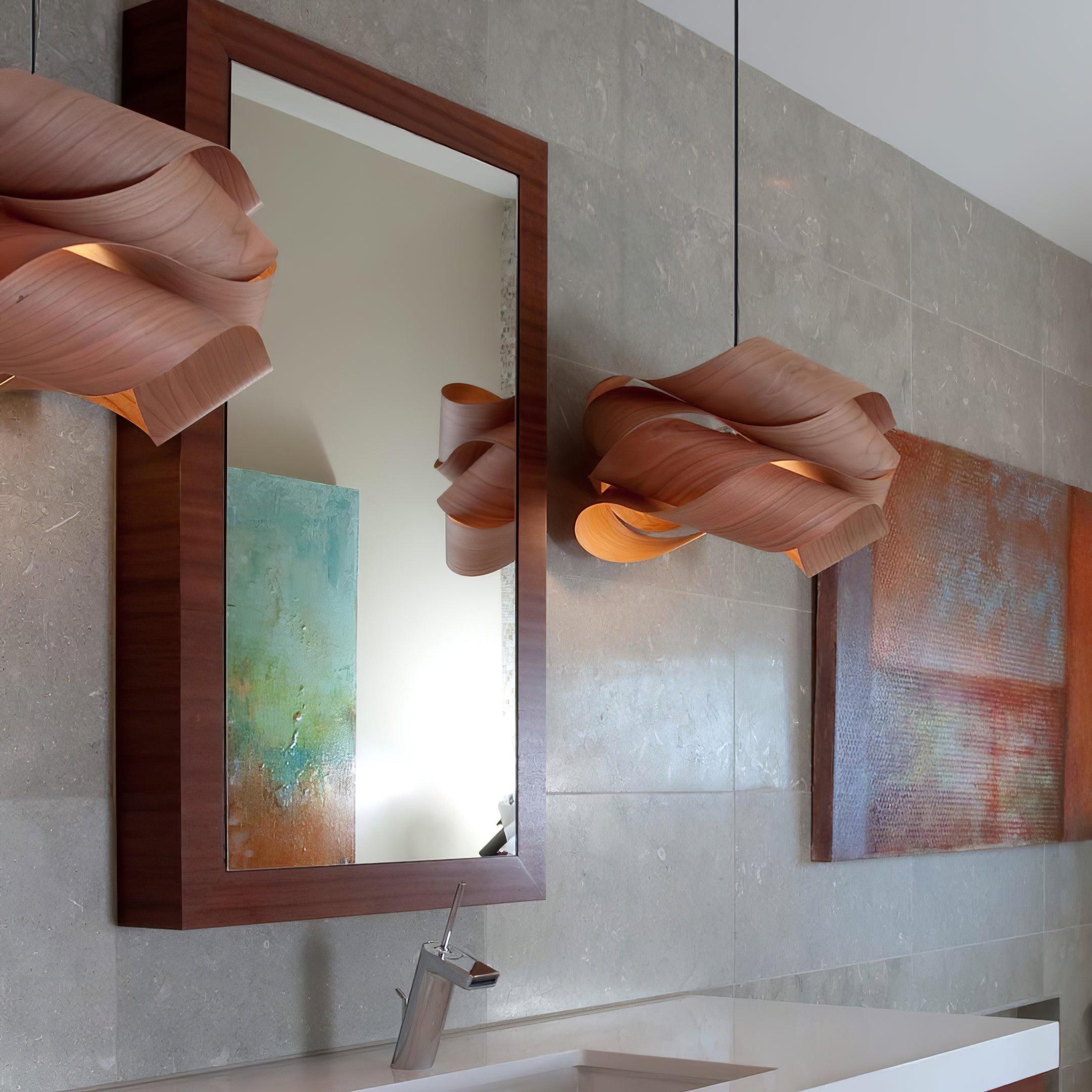 Wood Pendant Light Modern Wooden Hanging Ceiling Lamp Fixture