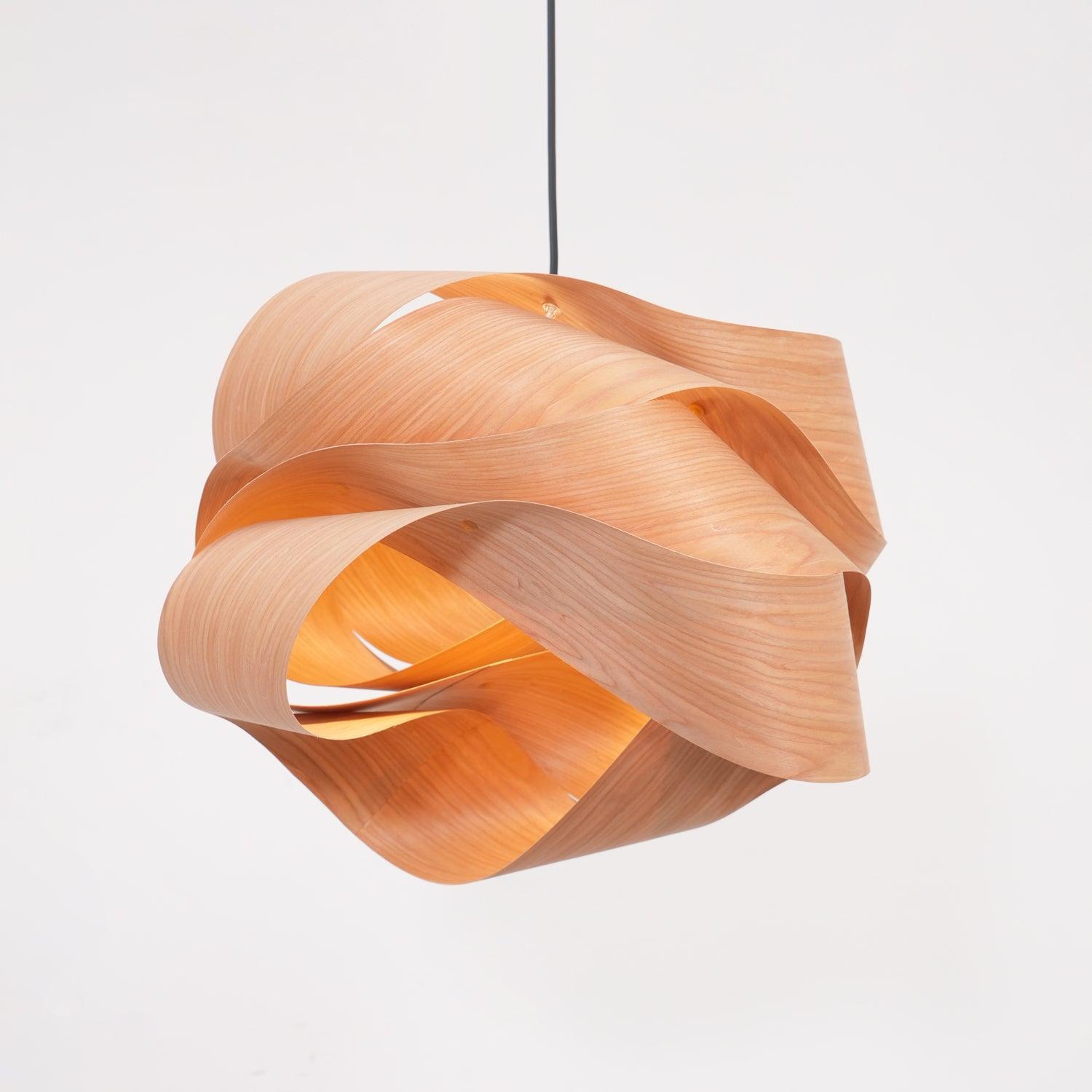 Wood Pendant Light Modern Wooden Hanging Ceiling Lamp Fixture