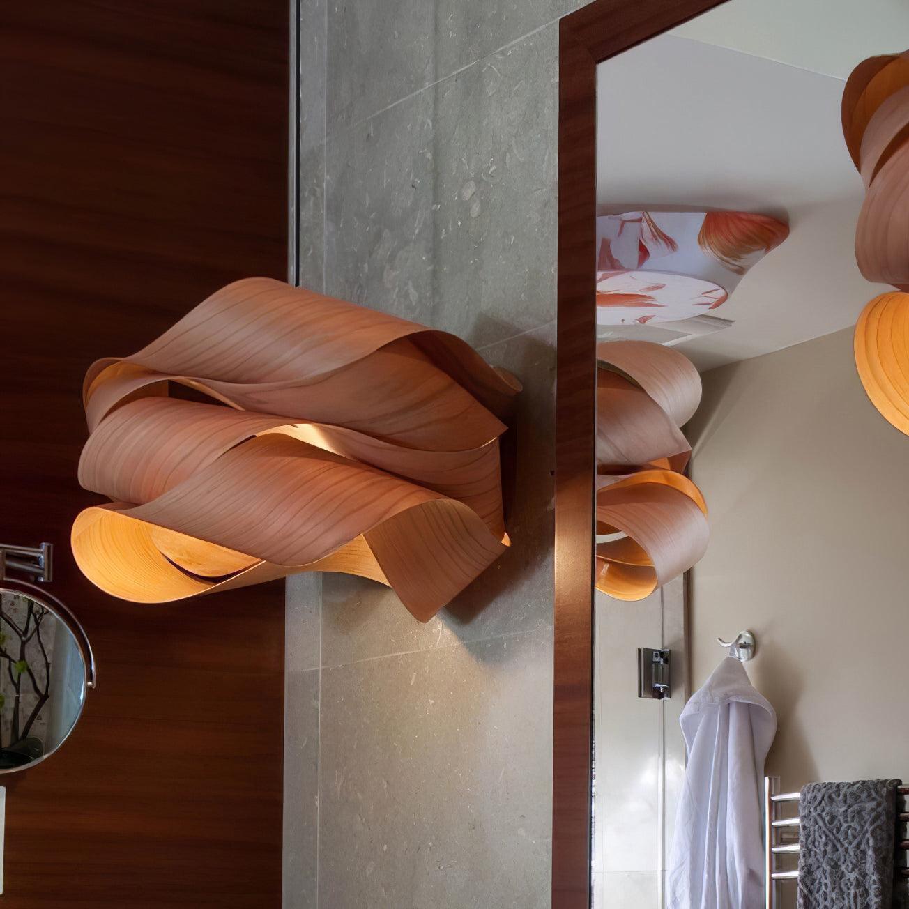 Wood Pendant Light Modern Wooden Hanging Ceiling Lamp Fixture