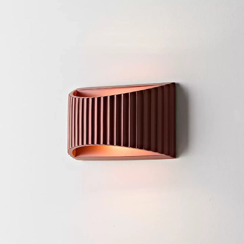 Fisar | Fluted Resin Wall Sconce with Up and Down Light | Modern Wall Lamp for Entryways