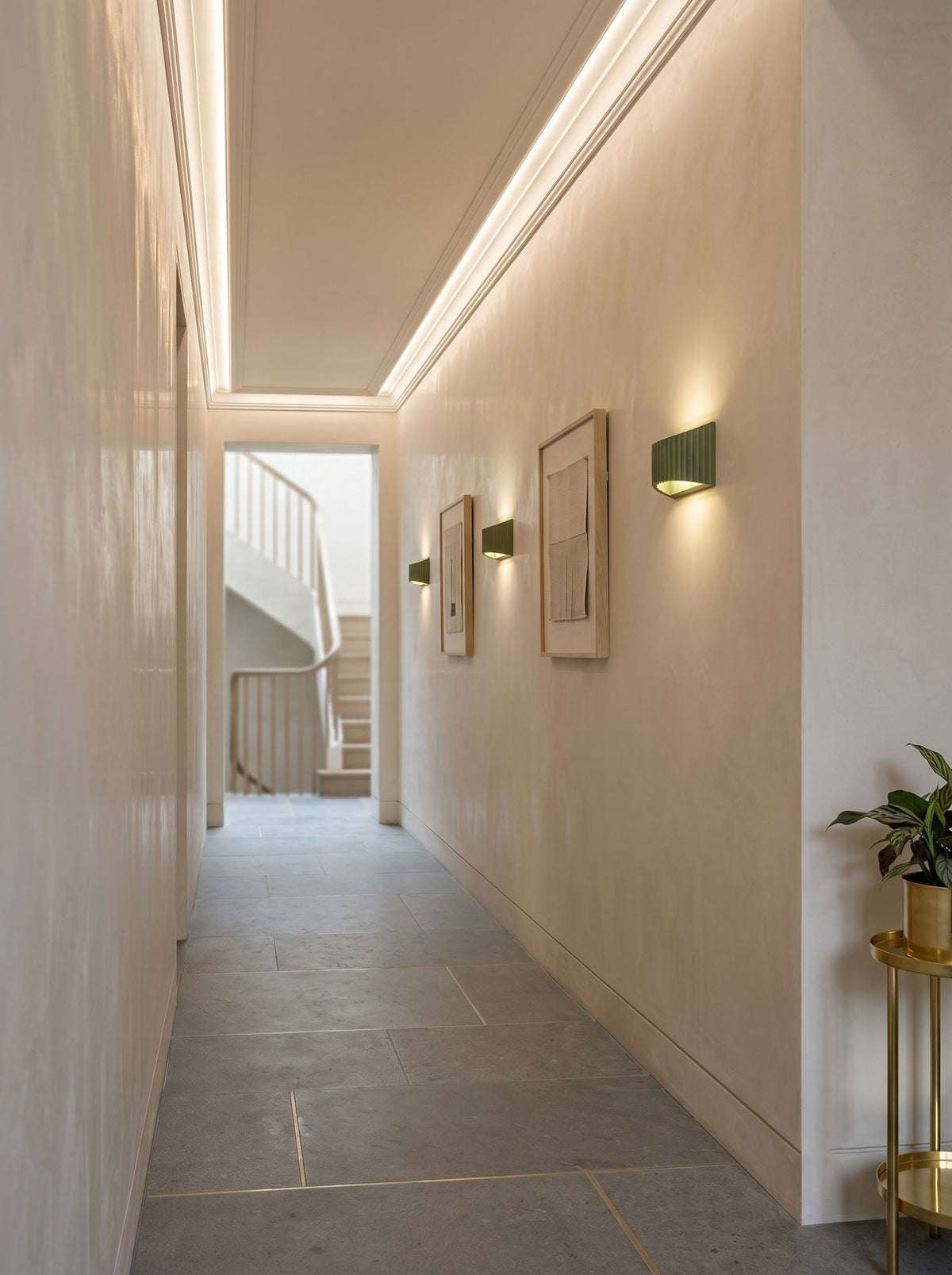 Fisar | Fluted Resin Wall Sconce with Up and Down Light | Modern Wall Lamp for Entryways