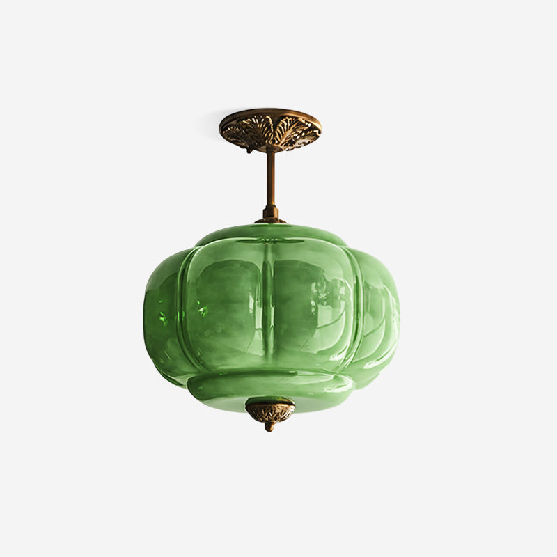 Jadeira | Jade Glass Ceiling Light with Brass Fittings | Dimmable Entryway Light Fixture